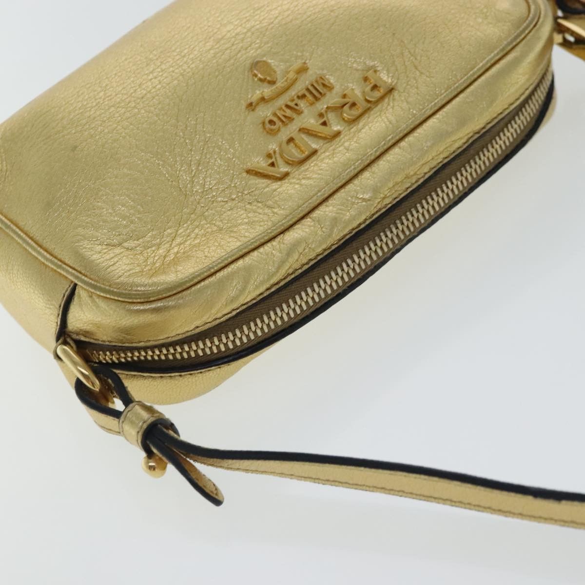 Prada Gold Leather Shoulder Bag (Pre-Owned) Size ONE SIZE - 10 Thumbnail