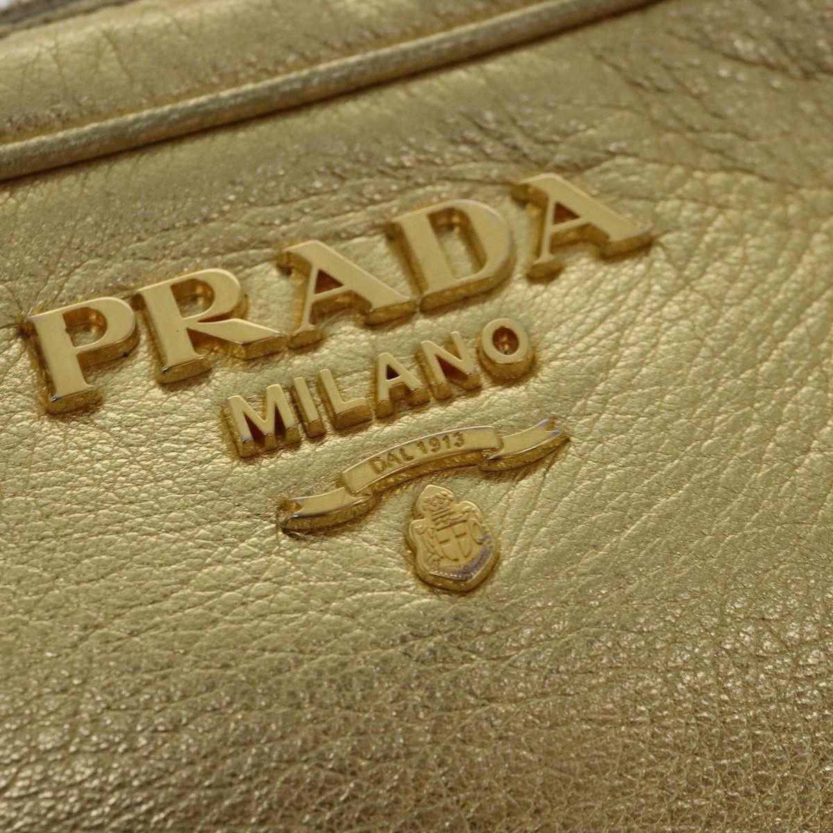 Prada Gold Leather Shoulder Bag (Pre-Owned) Size ONE SIZE - 14 Thumbnail