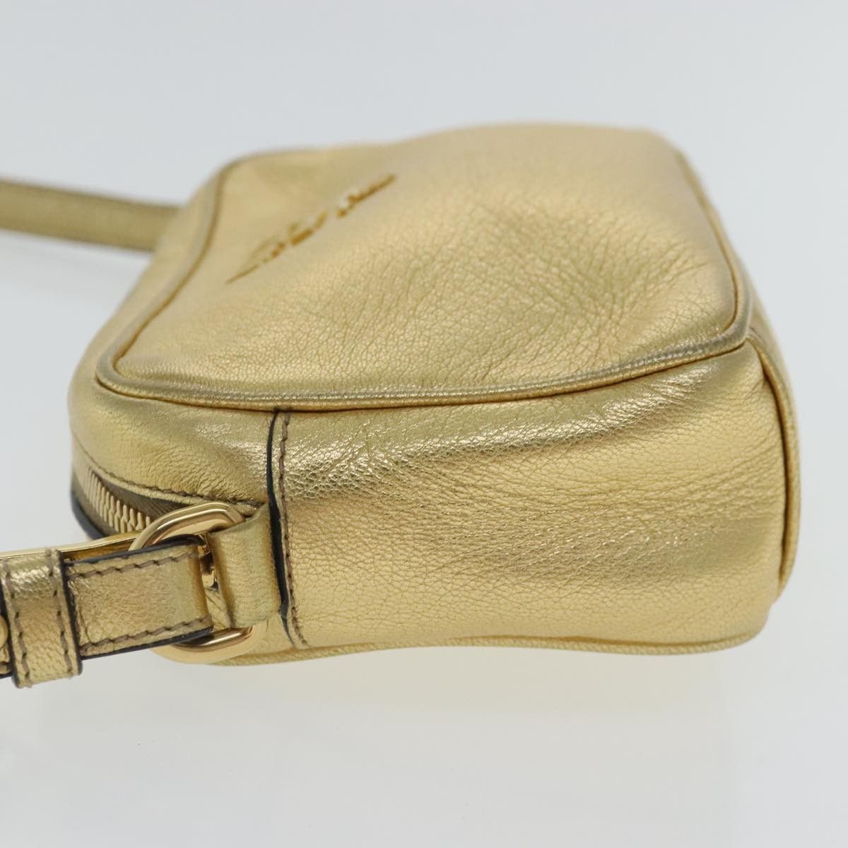 Prada Gold Leather Shoulder Bag (Pre-Owned) Size ONE SIZE - 3 Thumbnail