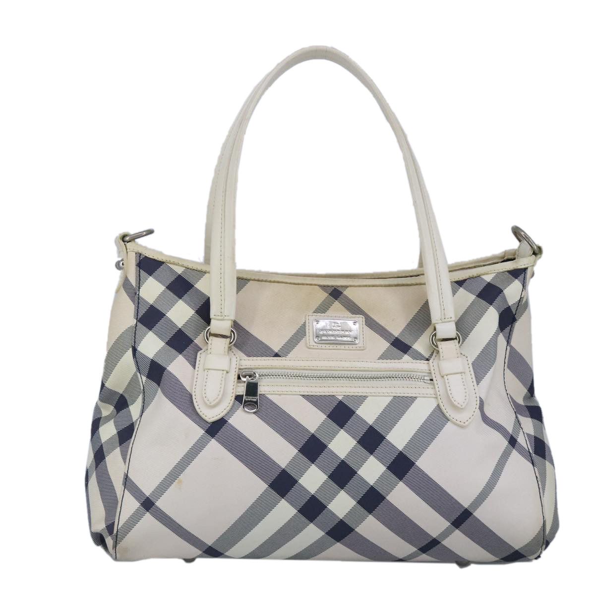 Burberry Nova Check White Canvas Tote Bag (Pre-Owned) Size ONE SIZE - 12 Thumbnail
