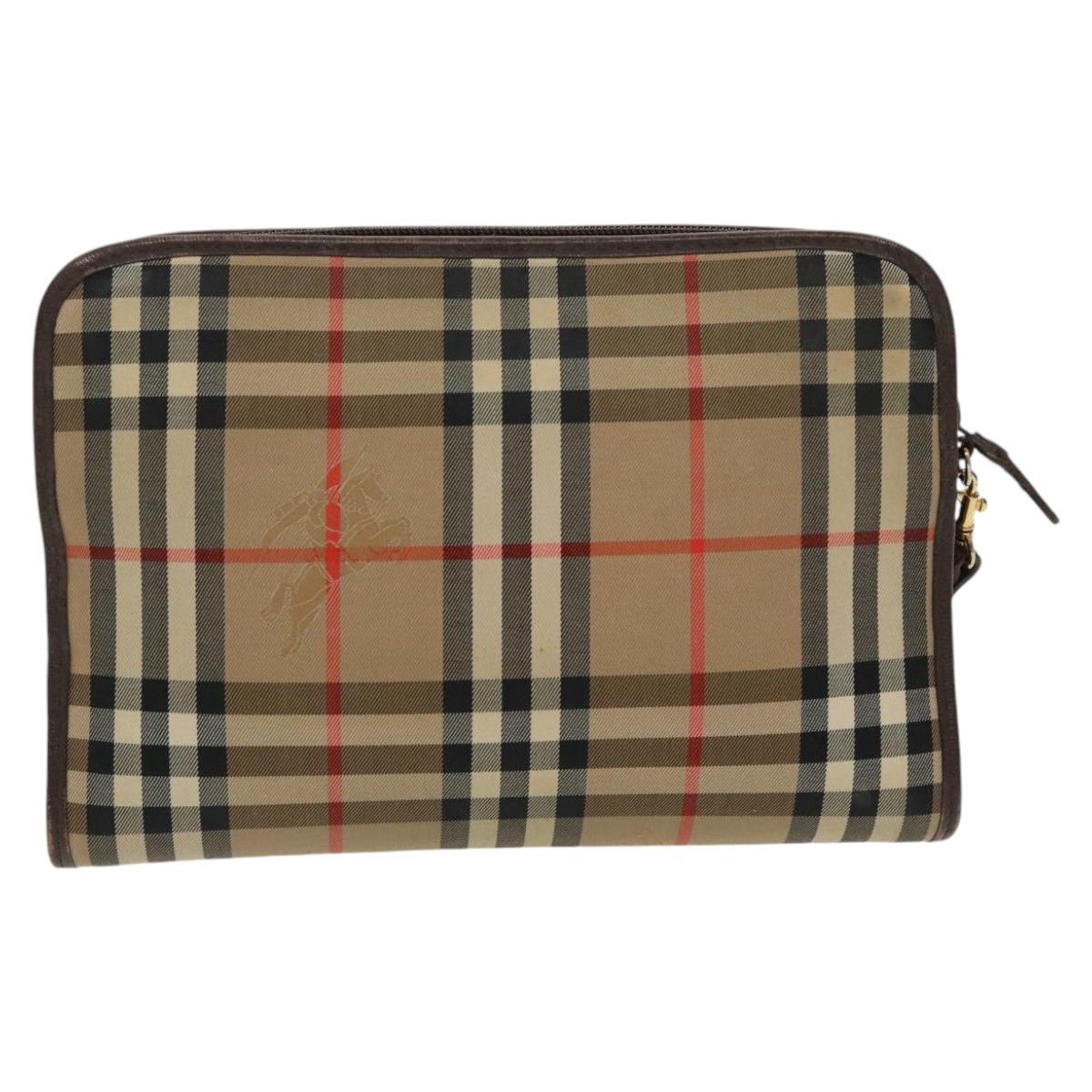 Burberry Nova Check Beige Canvas Clutch Bag (Pre-Owned) Size ONE SIZE - 2 Thumbnail