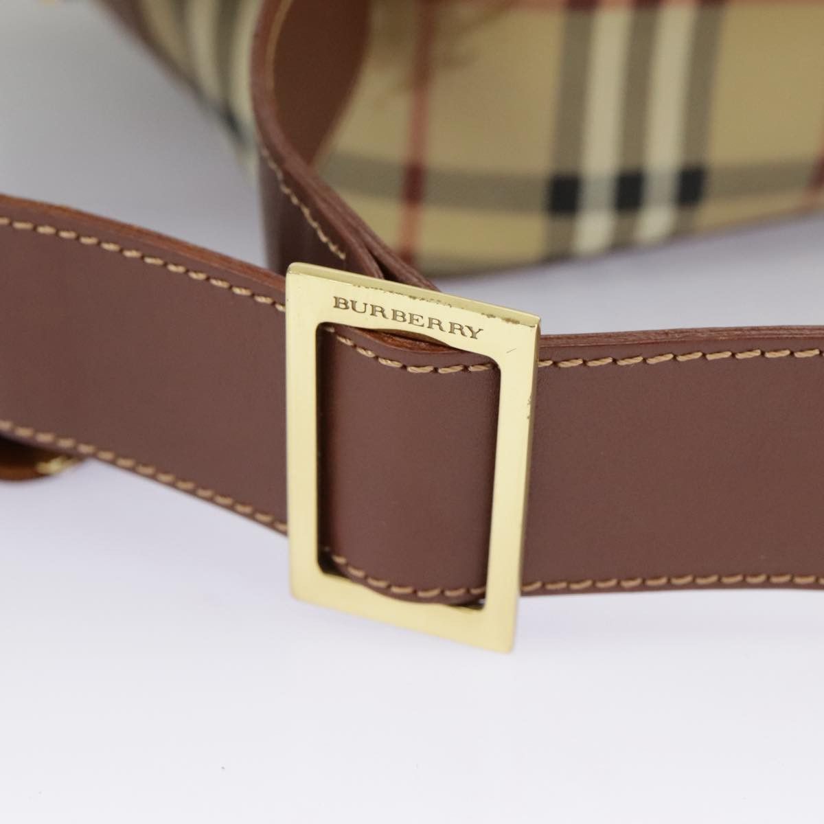 Burberry Nova Check Beige Canvas Shoulder Bag (Pre-Owned) Size ONE SIZE - 20 Thumbnail
