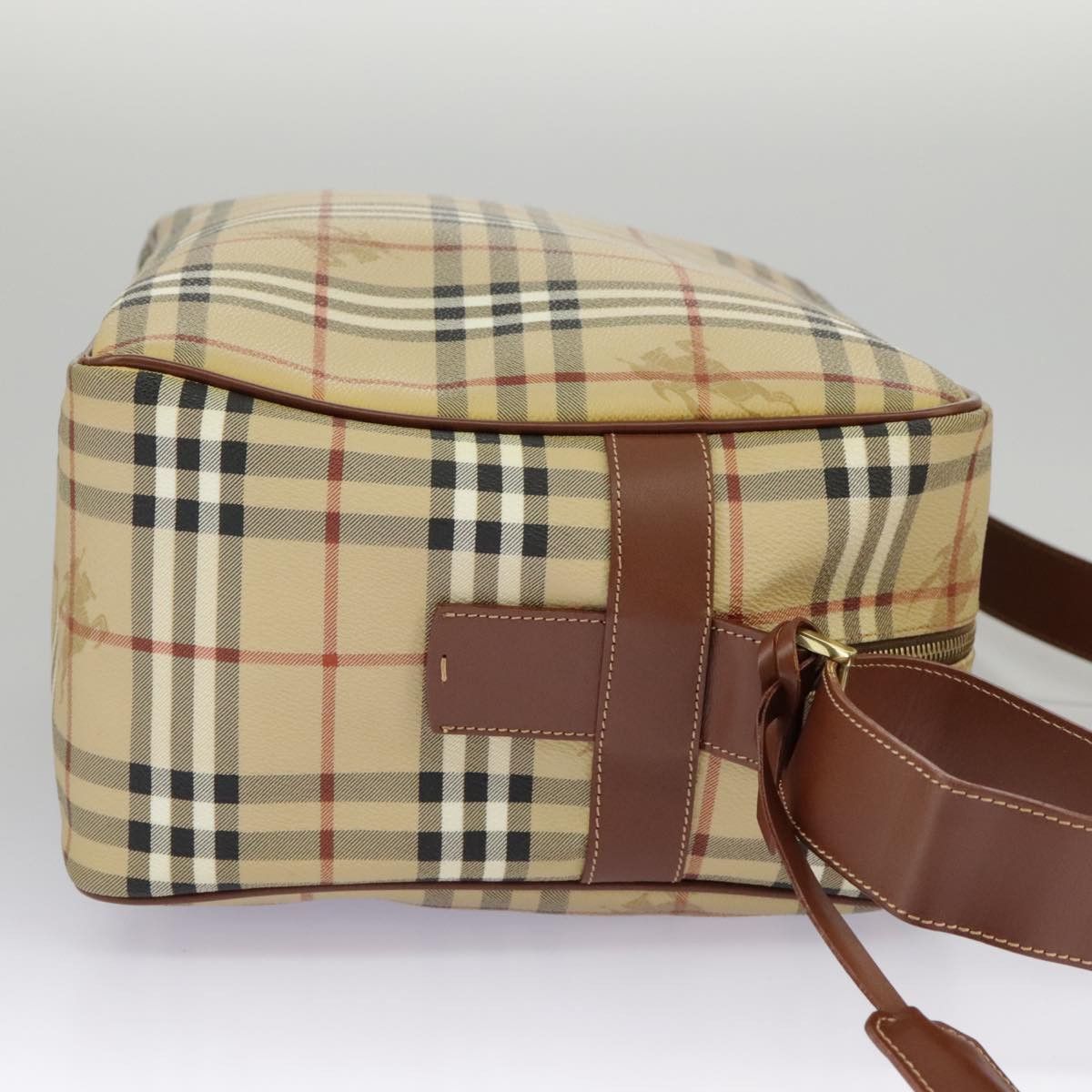 Burberry Nova Check Beige Canvas Shoulder Bag (Pre-Owned) Size ONE SIZE - 4 Thumbnail