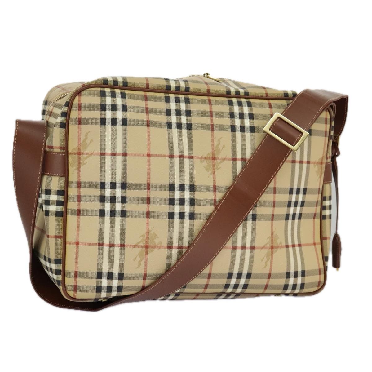 Burberry Nova Check Beige Canvas Shoulder Bag (Pre-Owned) Size ONE SIZE - 18 Thumbnail