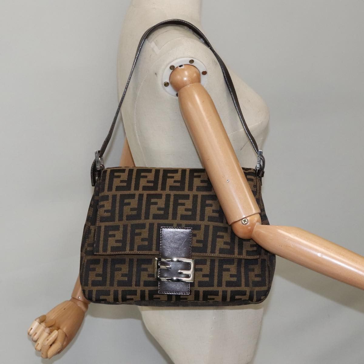 Fendi Mamma Baguette Brown Canvas Shoulder Bag (Pre-Owned) Size ONE SIZE - 11 Thumbnail