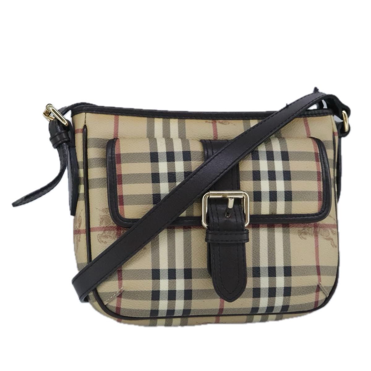 Burberry Nova Check Beige Canvas Shoulder Bag (Pre-Owned) Size ONE SIZE - 16 Thumbnail