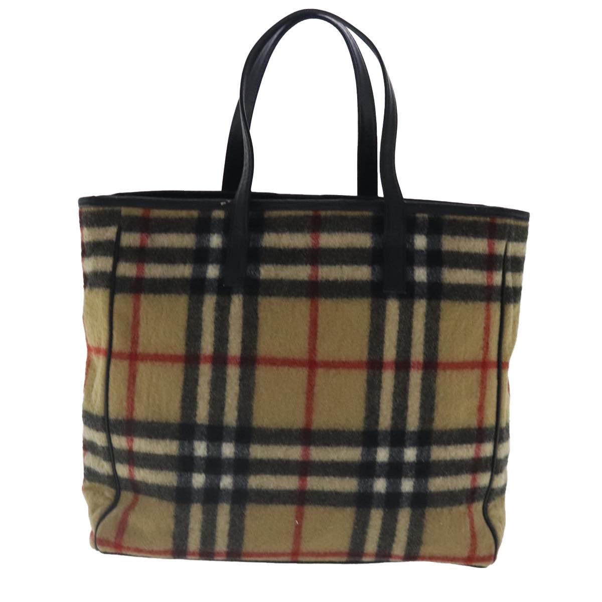 Burberry Nova Check Beige Wool Tote Bag (Pre-Owned) Size ONE SIZE - 2 Thumbnail