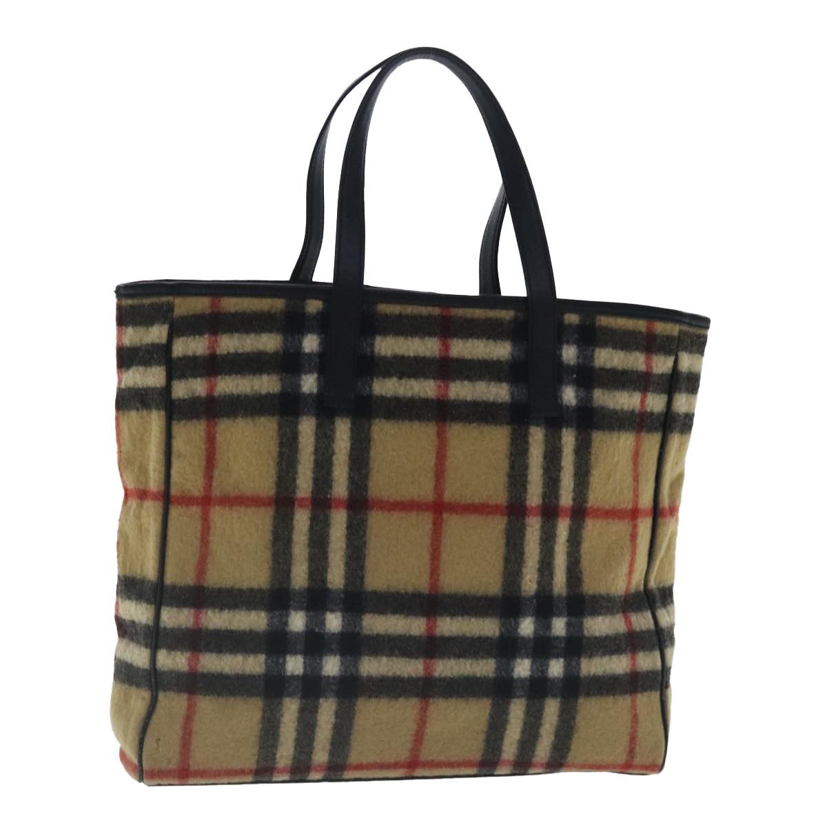 Burberry Nova Check Beige Wool Tote Bag (Pre-Owned) Size ONE SIZE - 18 Thumbnail