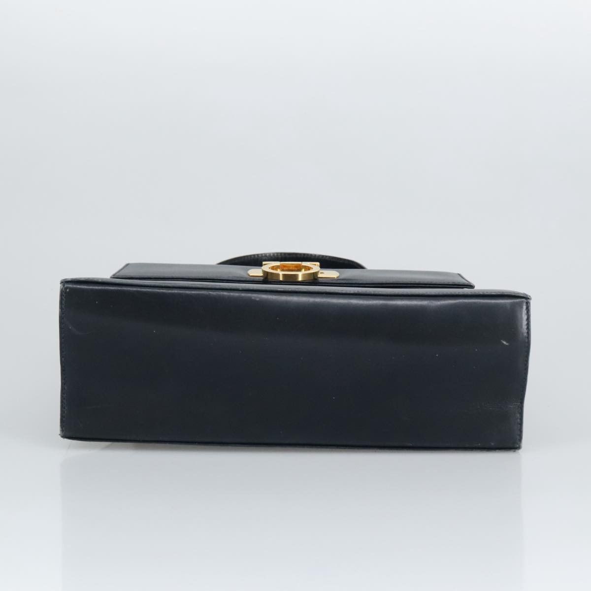 Salvatore Ferragamo Gancini Navy Leather Handbag (Pre-Owned) Size ONE SIZE - 5 Thumbnail