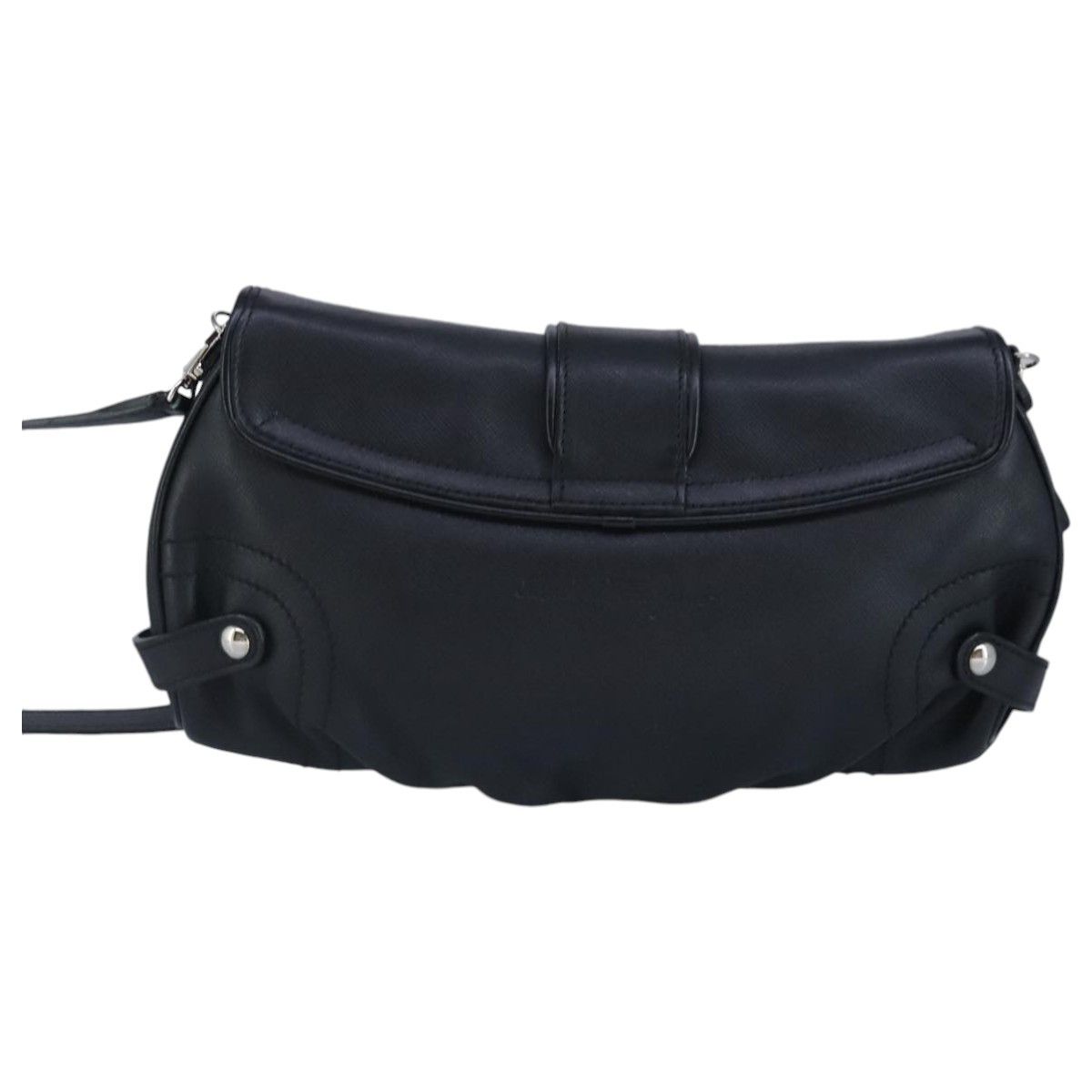 Salvatore Ferragamo Gancini Black Leather Shoulder Bag (Pre-Owned) Size ONE SIZE - 2 Thumbnail