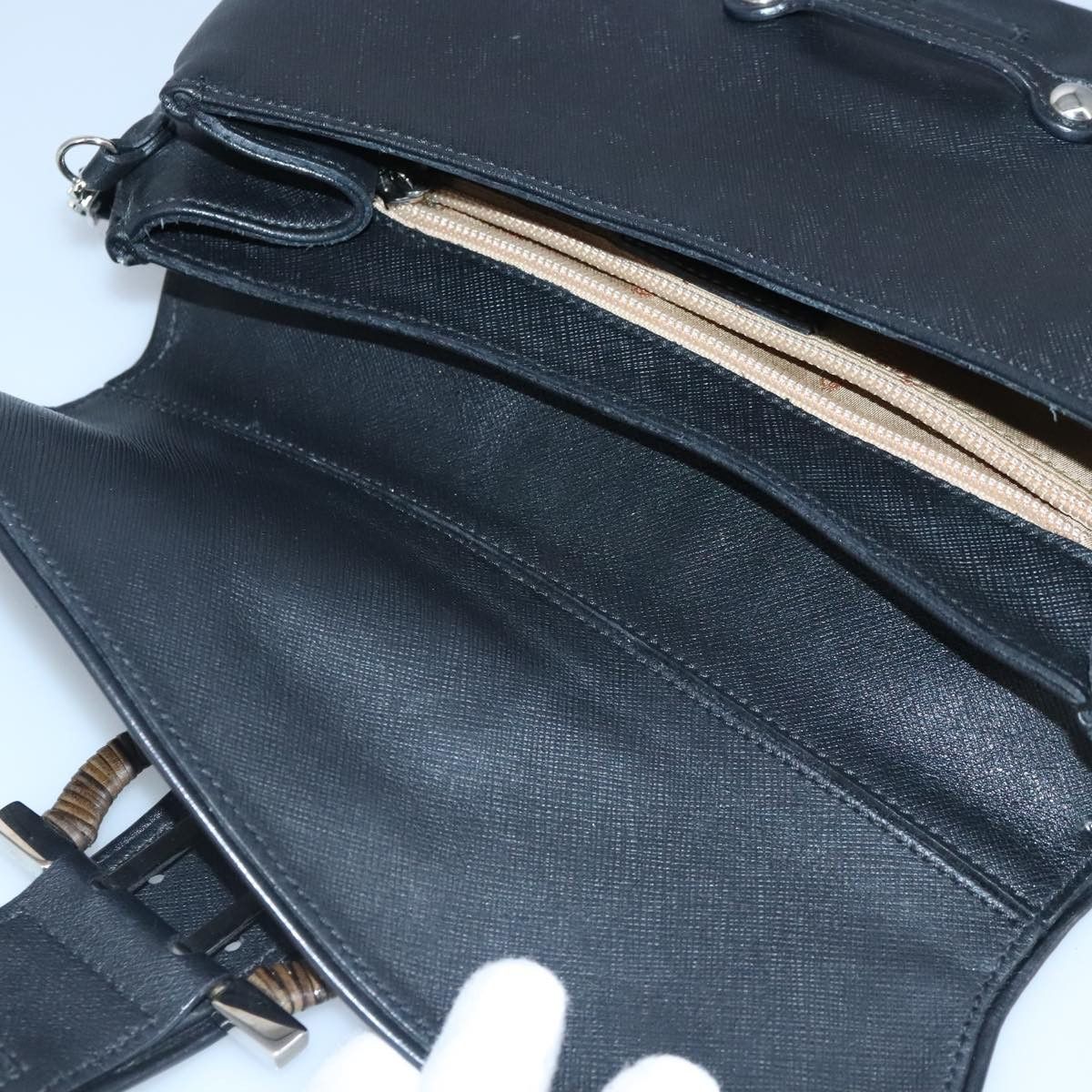 Salvatore Ferragamo Gancini Black Leather Shoulder Bag (Pre-Owned) Size ONE SIZE - 14 Thumbnail
