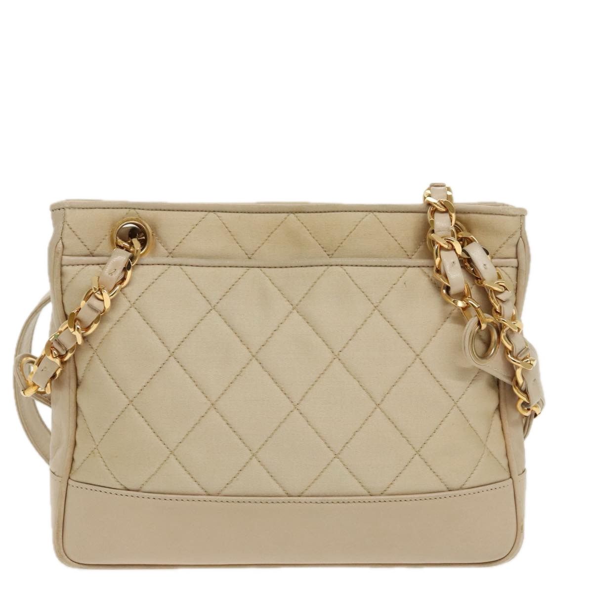 Chanel Quilted Beige Synthetic Shoulder Bag (Pre-Owned) Size ONE SIZE - 15 Thumbnail