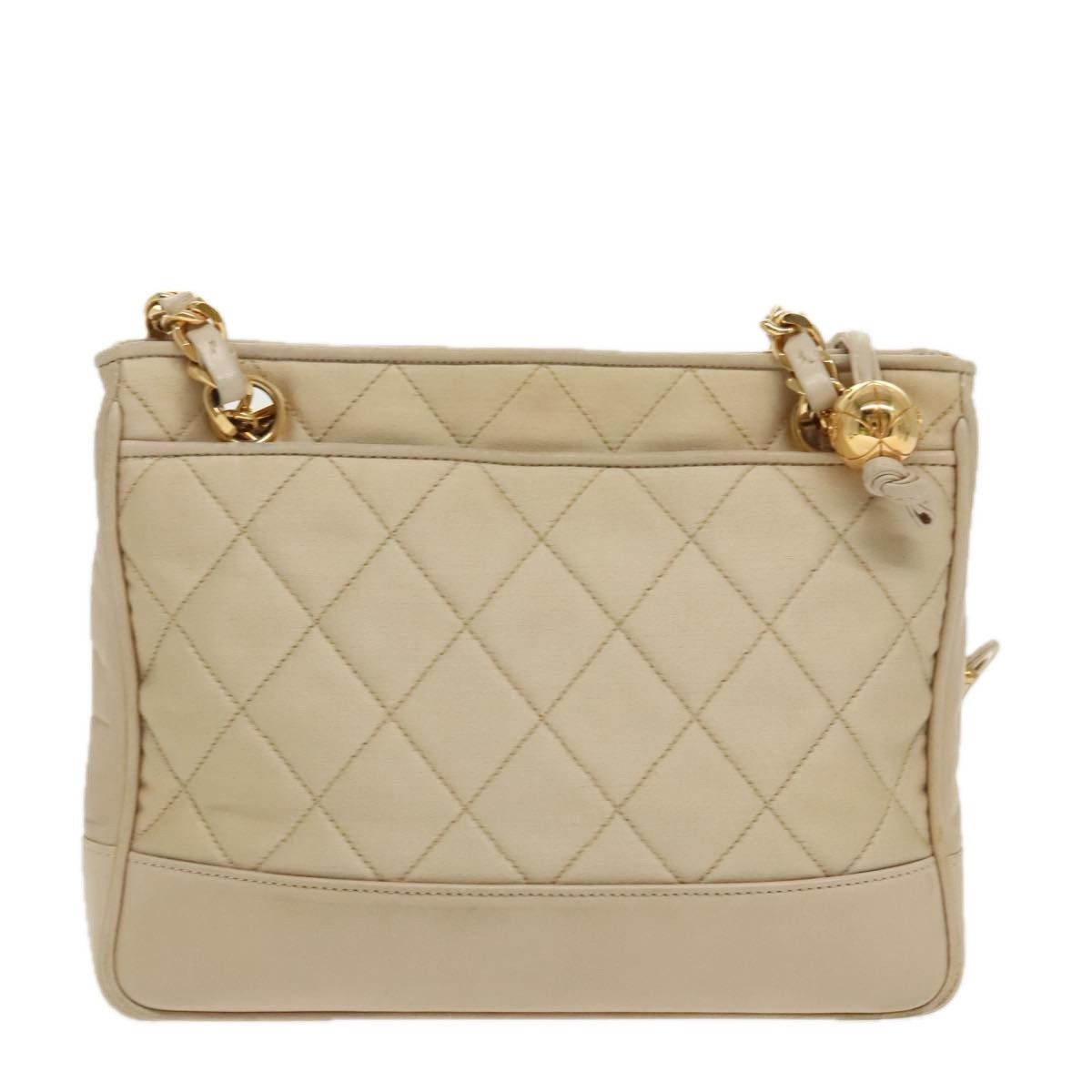 Chanel Quilted Beige Synthetic Shoulder Bag (Pre-Owned) Size ONE SIZE - 2 Thumbnail