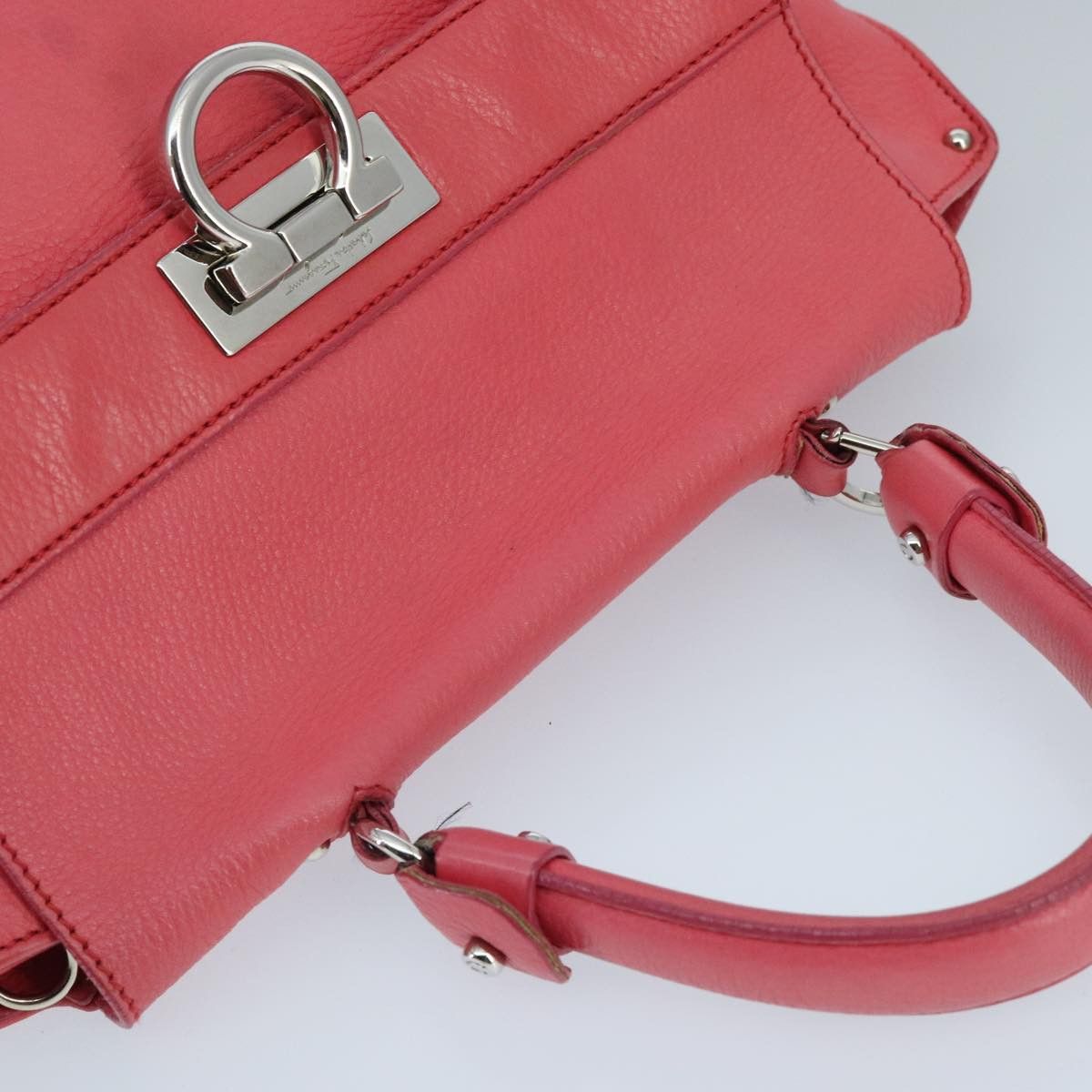 Salvatore Ferragamo Sofia Pink Leather Handbag (Pre-Owned) Size ONE SIZE - 6 Thumbnail