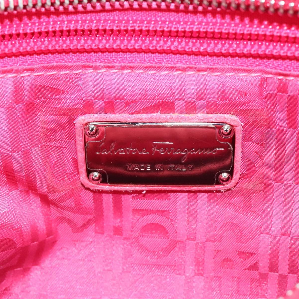 Salvatore Ferragamo Sofia Pink Leather Handbag (Pre-Owned) Size ONE SIZE - 16 Thumbnail
