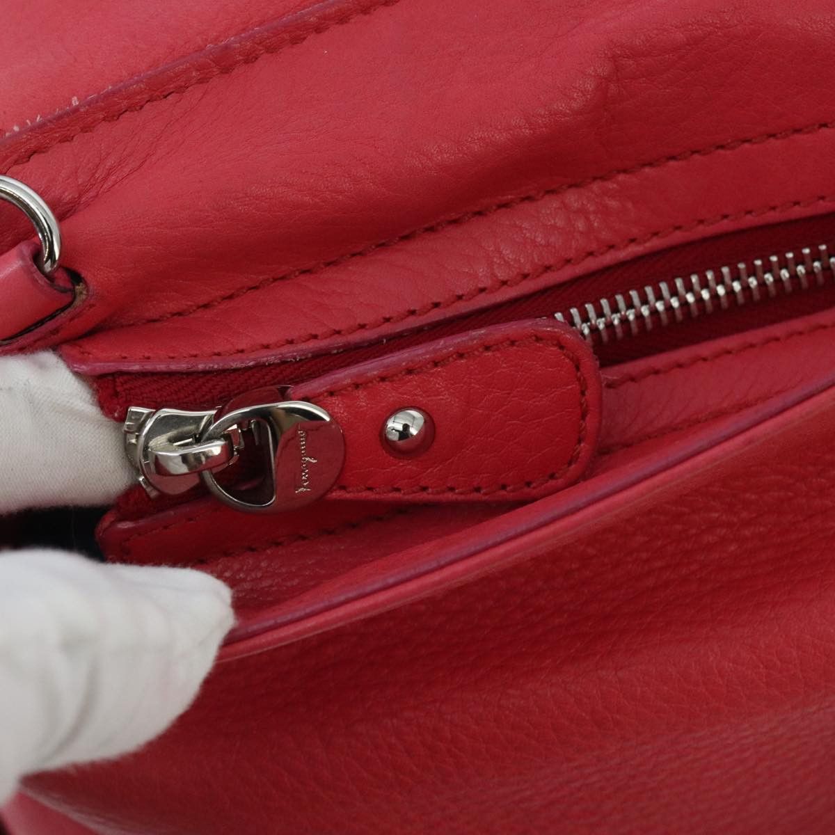 Salvatore Ferragamo Sofia Pink Leather Handbag (Pre-Owned) Size ONE SIZE - 15 Thumbnail