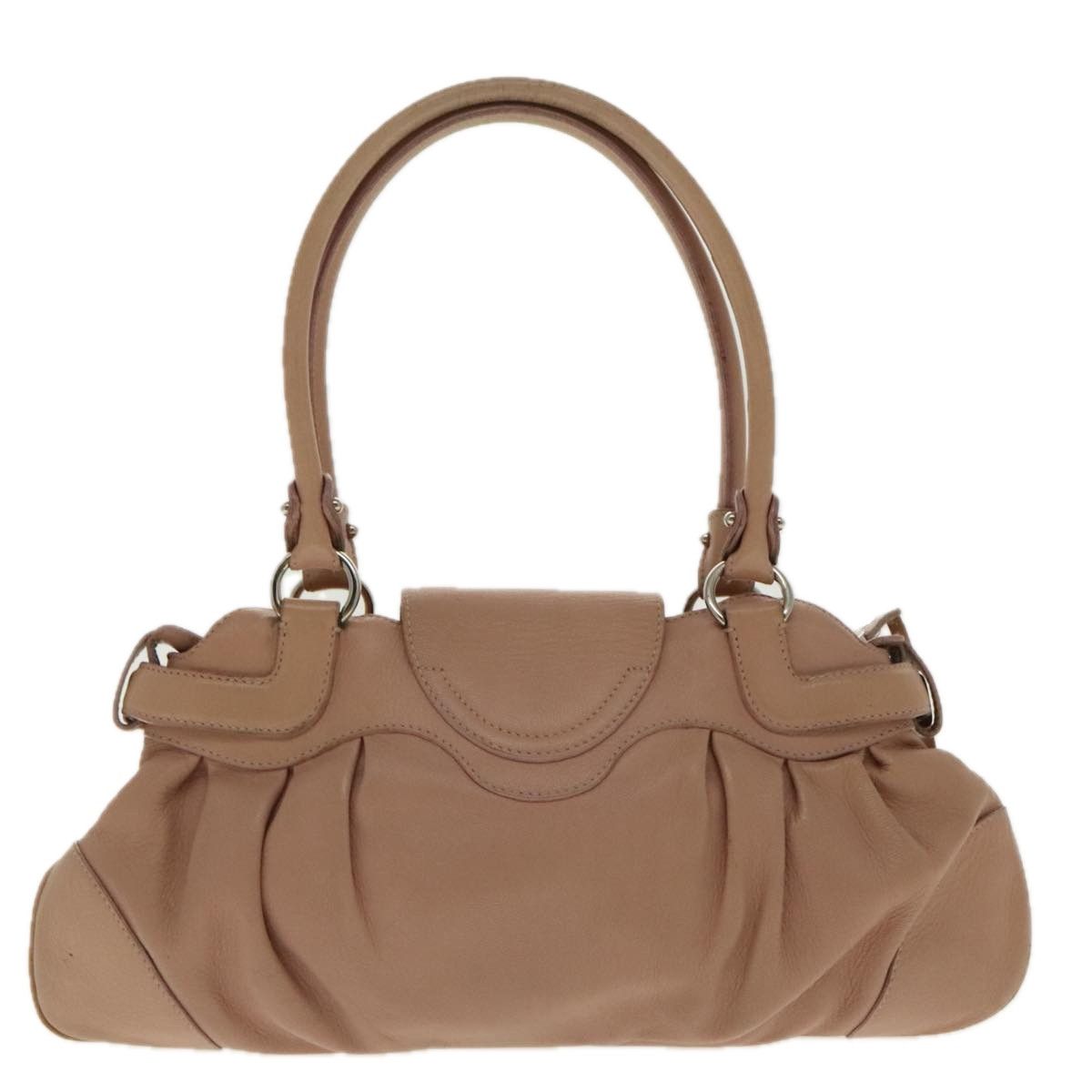 Salvatore Ferragamo Gancini Beige Leather Handbag (Pre-Owned) Size ONE SIZE - 2 Thumbnail