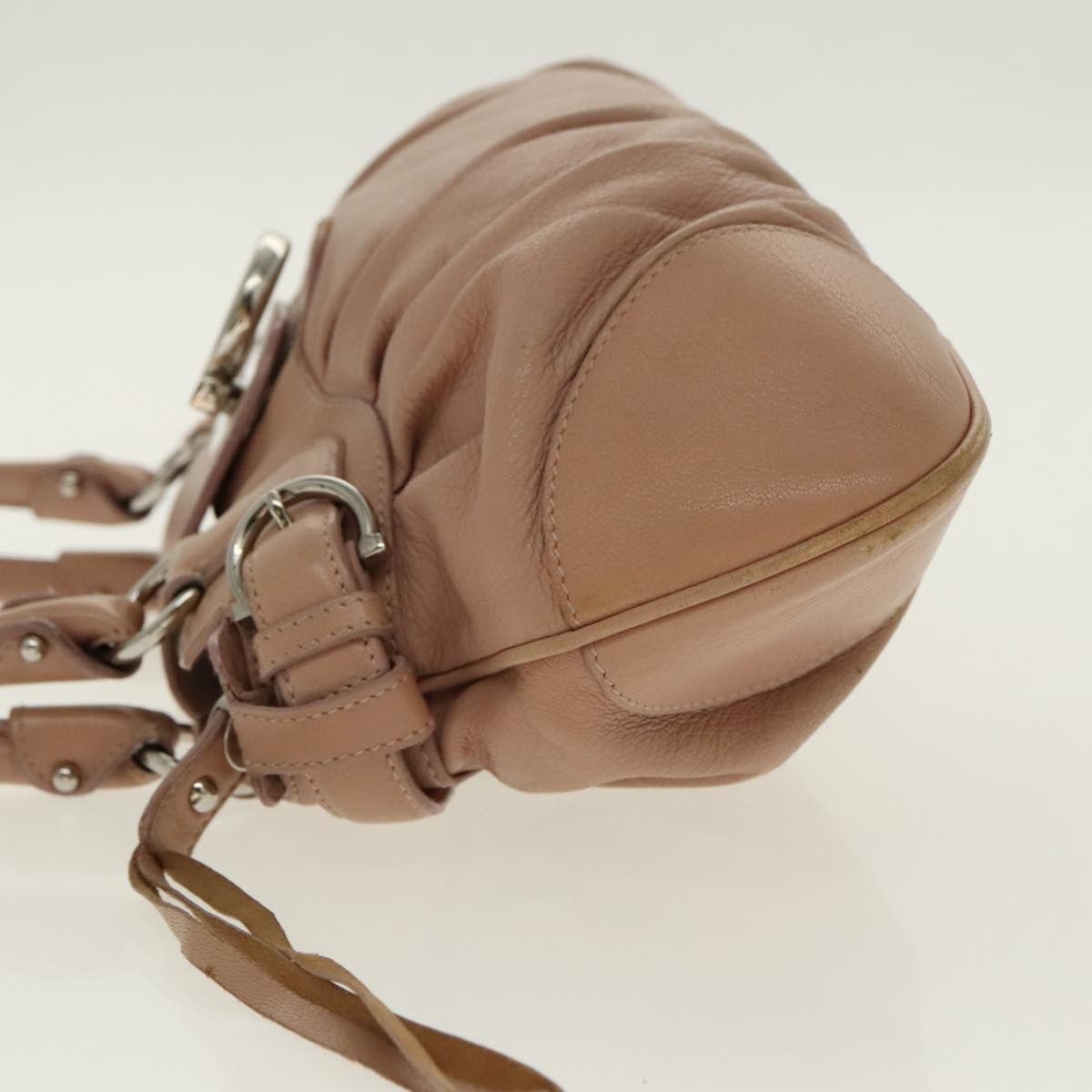Salvatore Ferragamo Gancini Beige Leather Handbag (Pre-Owned) Size ONE SIZE - 4 Thumbnail
