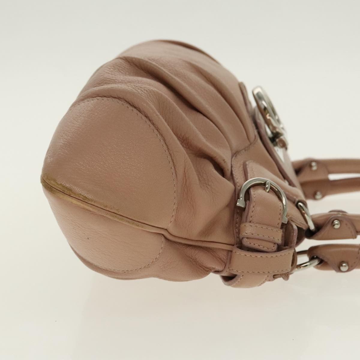 Salvatore Ferragamo Gancini Beige Leather Handbag (Pre-Owned) Size ONE SIZE - 3 Thumbnail