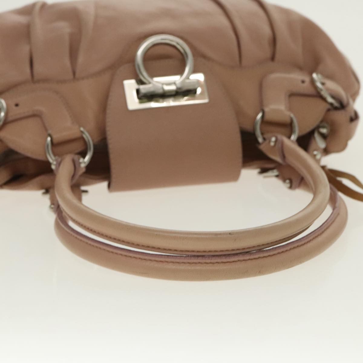 Salvatore Ferragamo Gancini Beige Leather Handbag (Pre-Owned) Size ONE SIZE - 5 Thumbnail