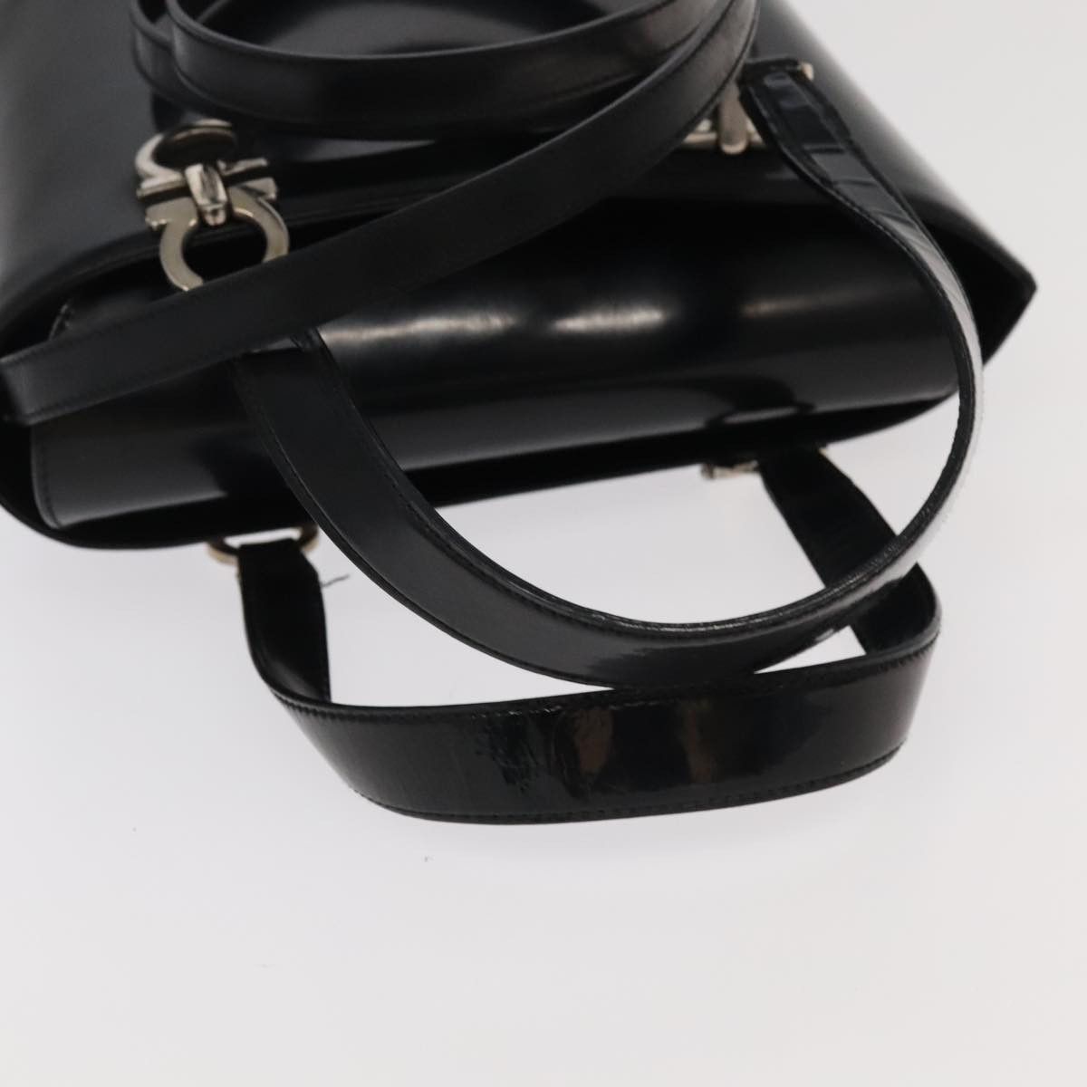 Salvatore Ferragamo Gancini Black Leather Handbag (Pre-Owned) Size ONE SIZE - 5 Thumbnail