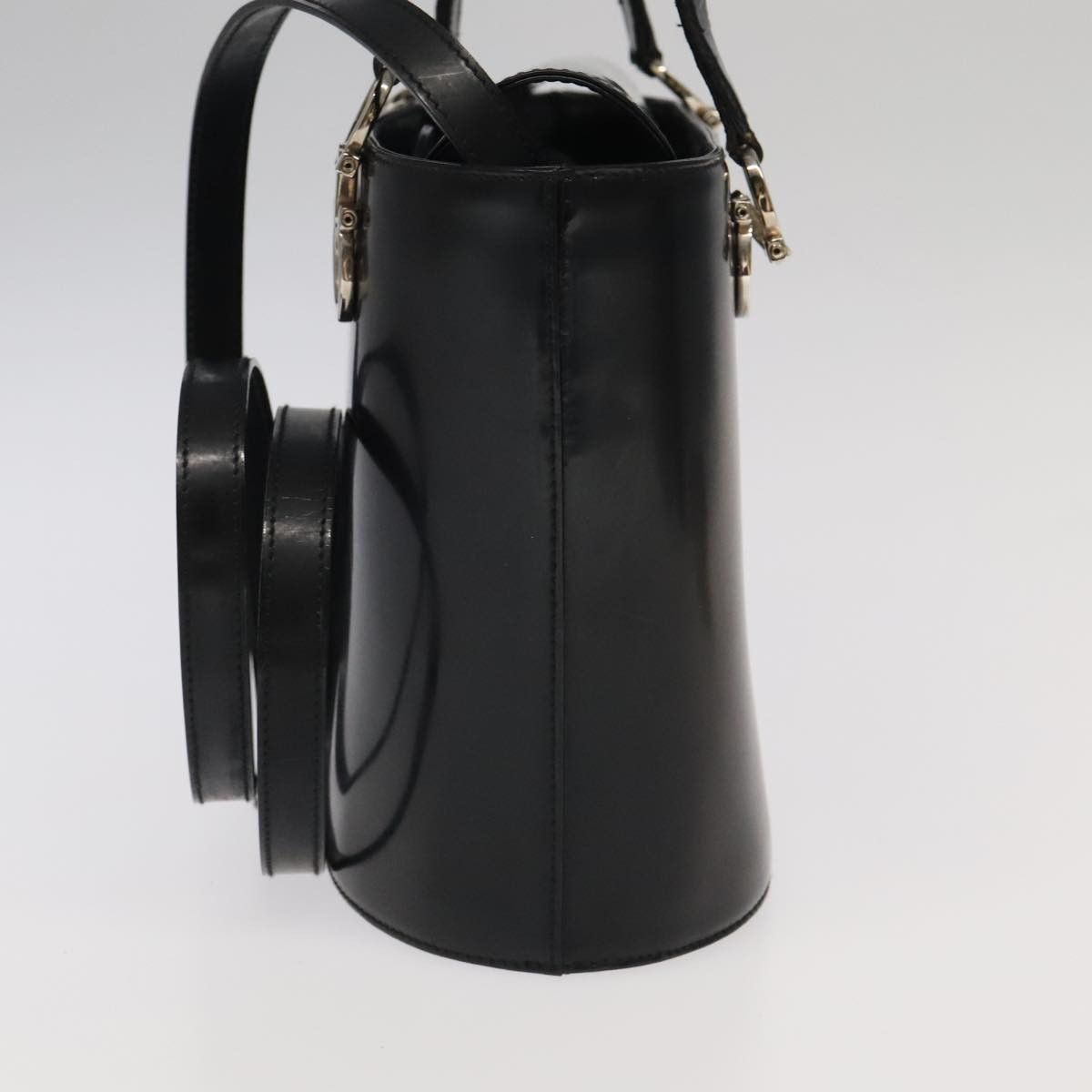 Salvatore Ferragamo Gancini Black Leather Handbag (Pre-Owned) Size ONE SIZE - 3 Thumbnail