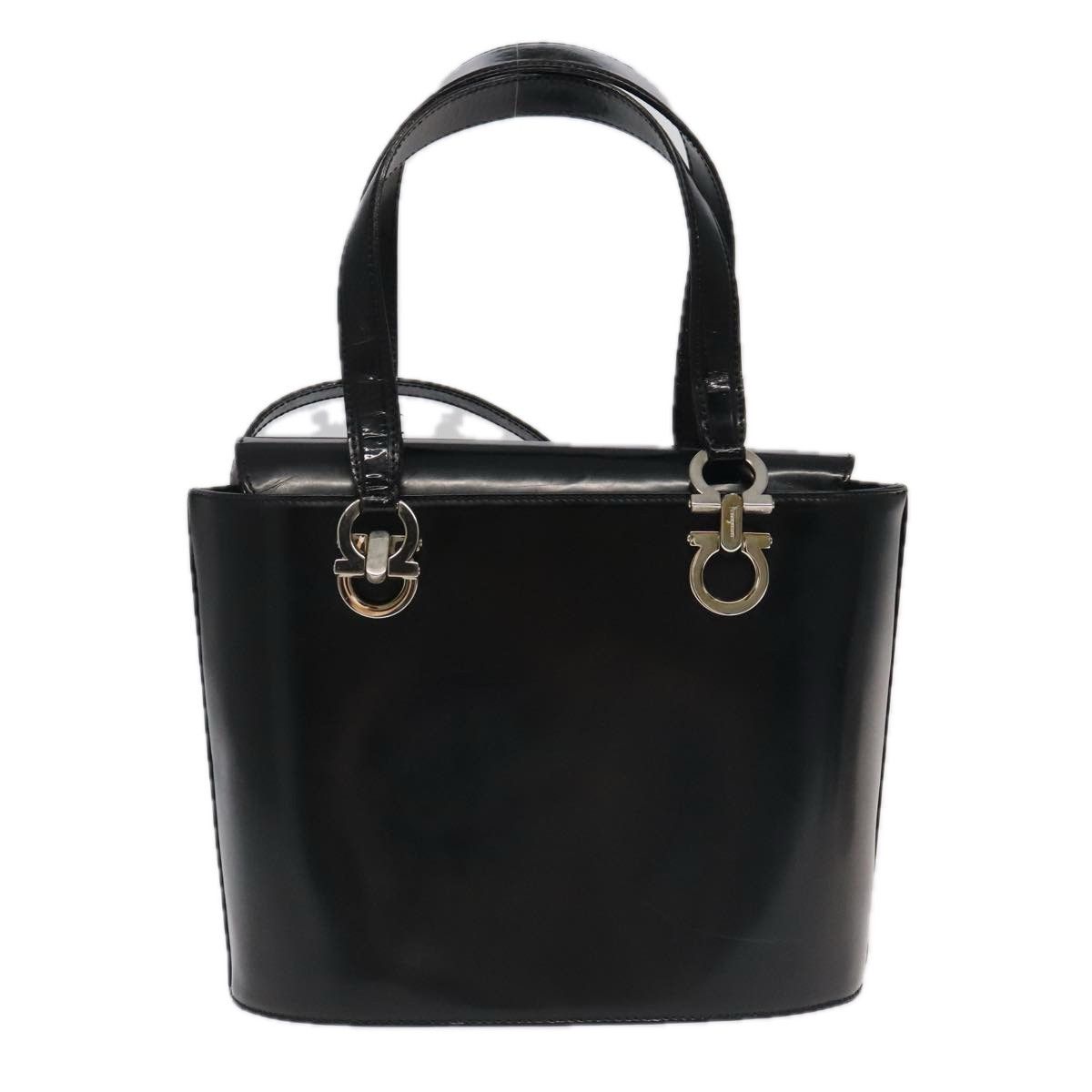 Salvatore Ferragamo Gancini Black Leather Handbag (Pre-Owned) Size ONE SIZE - 2 Thumbnail