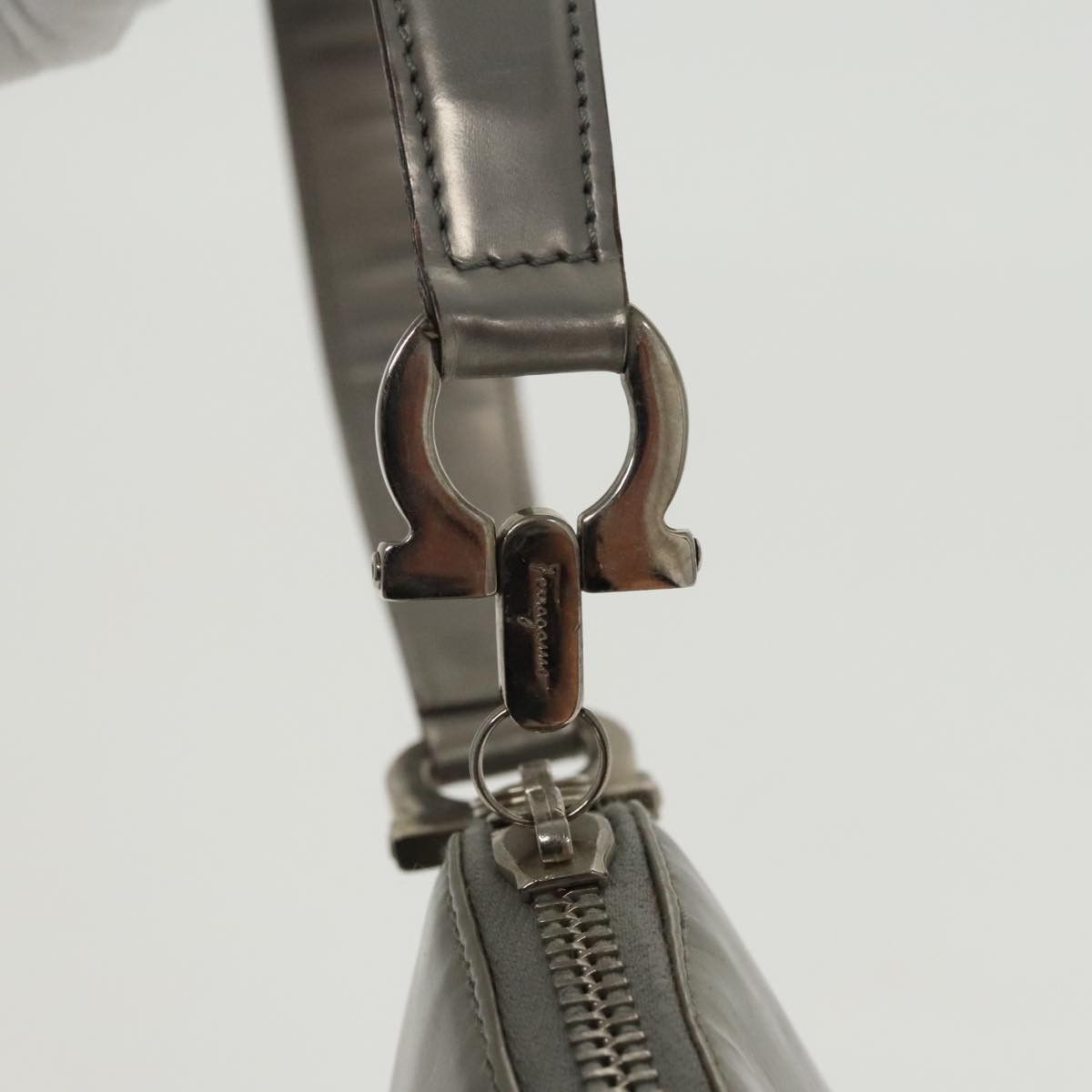 Salvatore Ferragamo Gancini Silver Leather Handbag (Pre-Owned) Size ONE SIZE - 13 Thumbnail