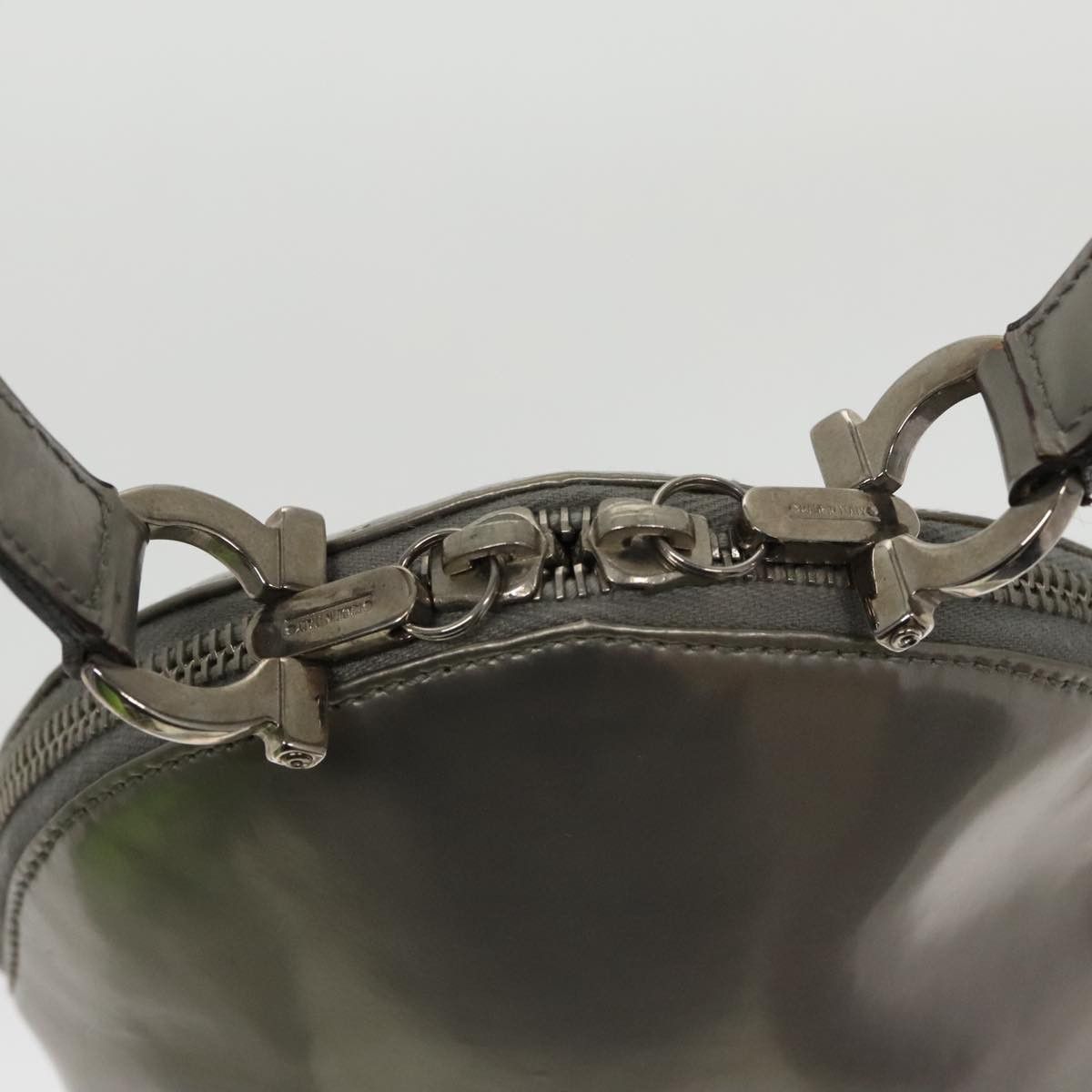 Salvatore Ferragamo Gancini Silver Leather Handbag (Pre-Owned) Size ONE SIZE - 14 Thumbnail