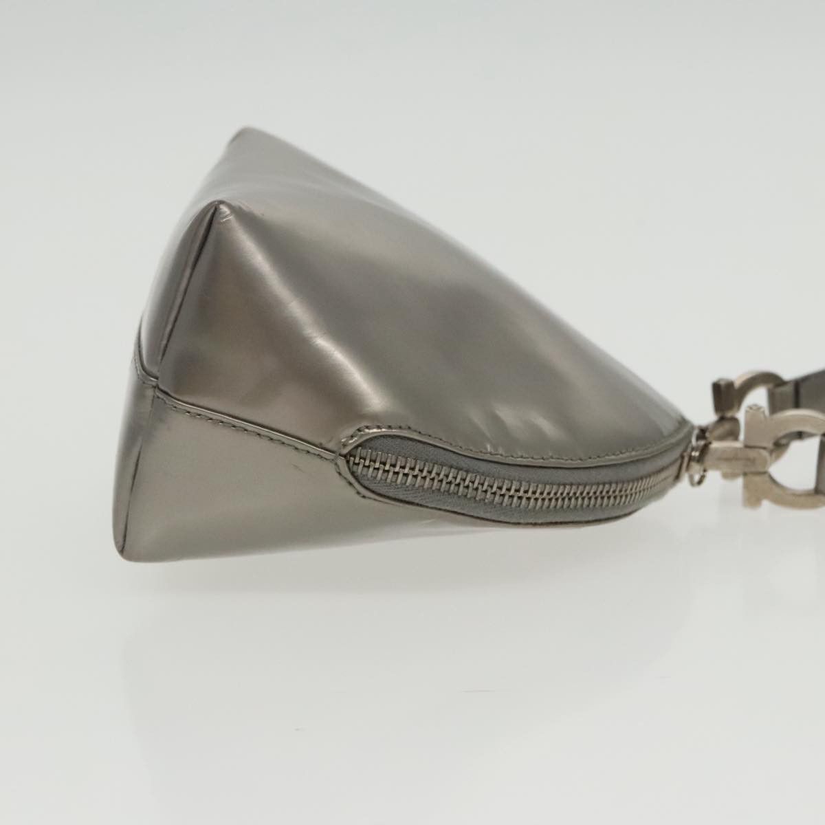Salvatore Ferragamo Gancini Silver Leather Handbag (Pre-Owned) Size ONE SIZE - 3 Thumbnail