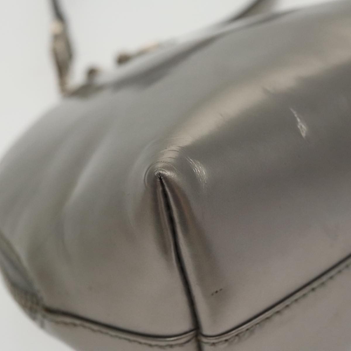 Salvatore Ferragamo Gancini Silver Leather Handbag (Pre-Owned) Size ONE SIZE - 10 Thumbnail