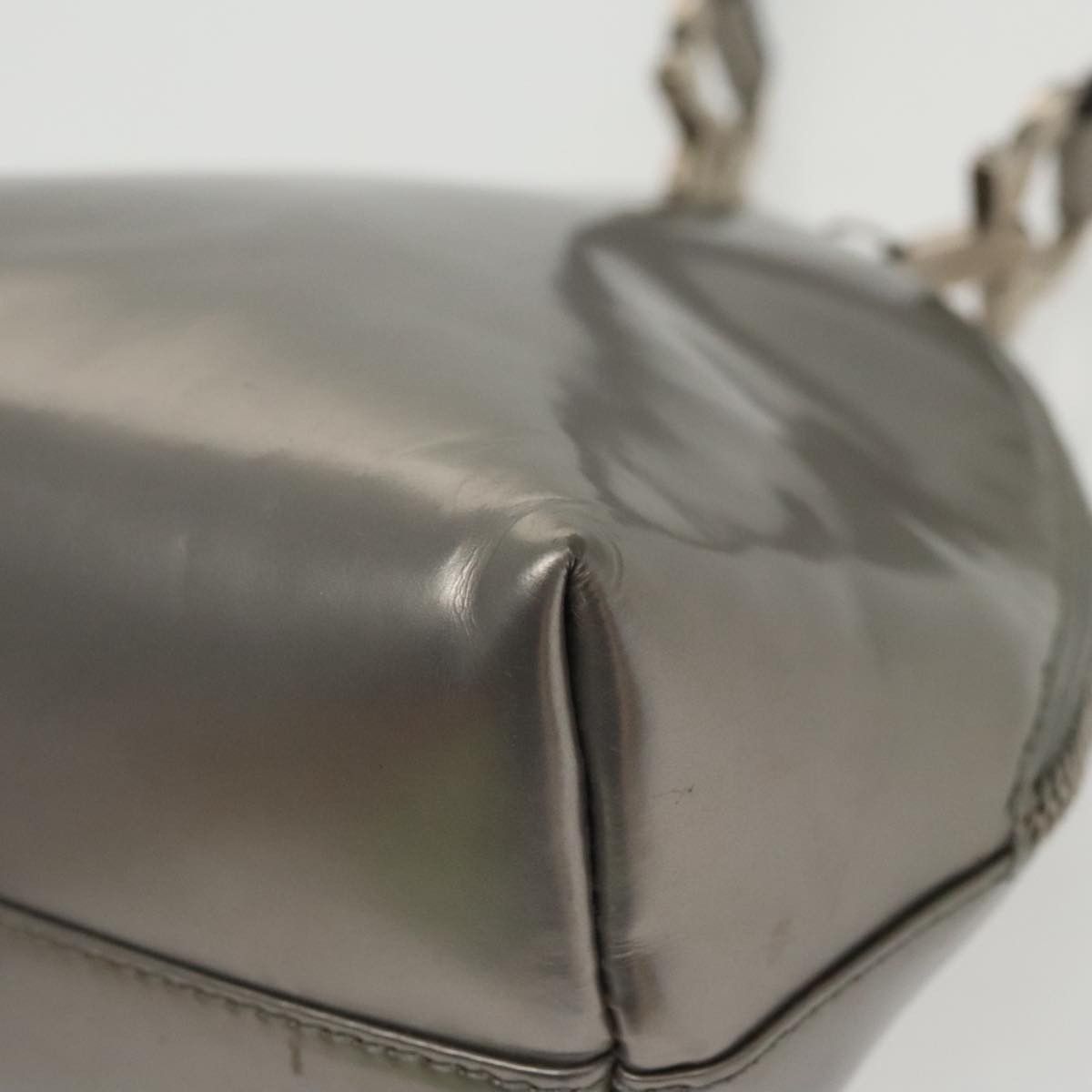 Salvatore Ferragamo Gancini Silver Leather Handbag (Pre-Owned) Size ONE SIZE - 9 Thumbnail