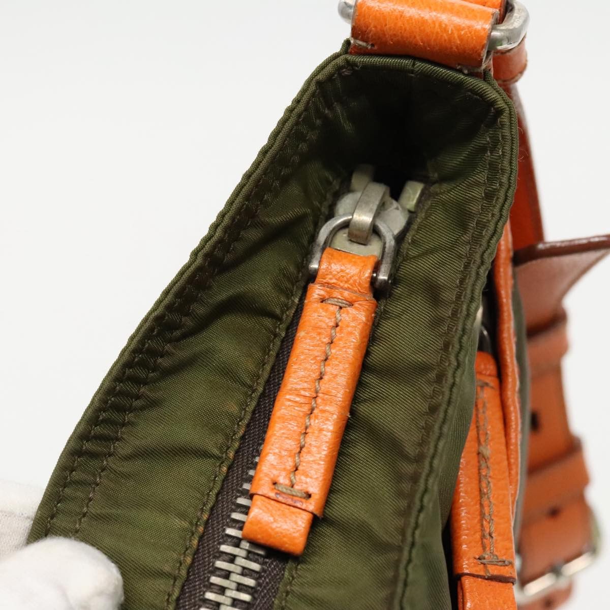 Prada Re-Nylon Khaki Synthetic Shoulder Bag (Pre-Owned) Size ONE SIZE - 19 Thumbnail