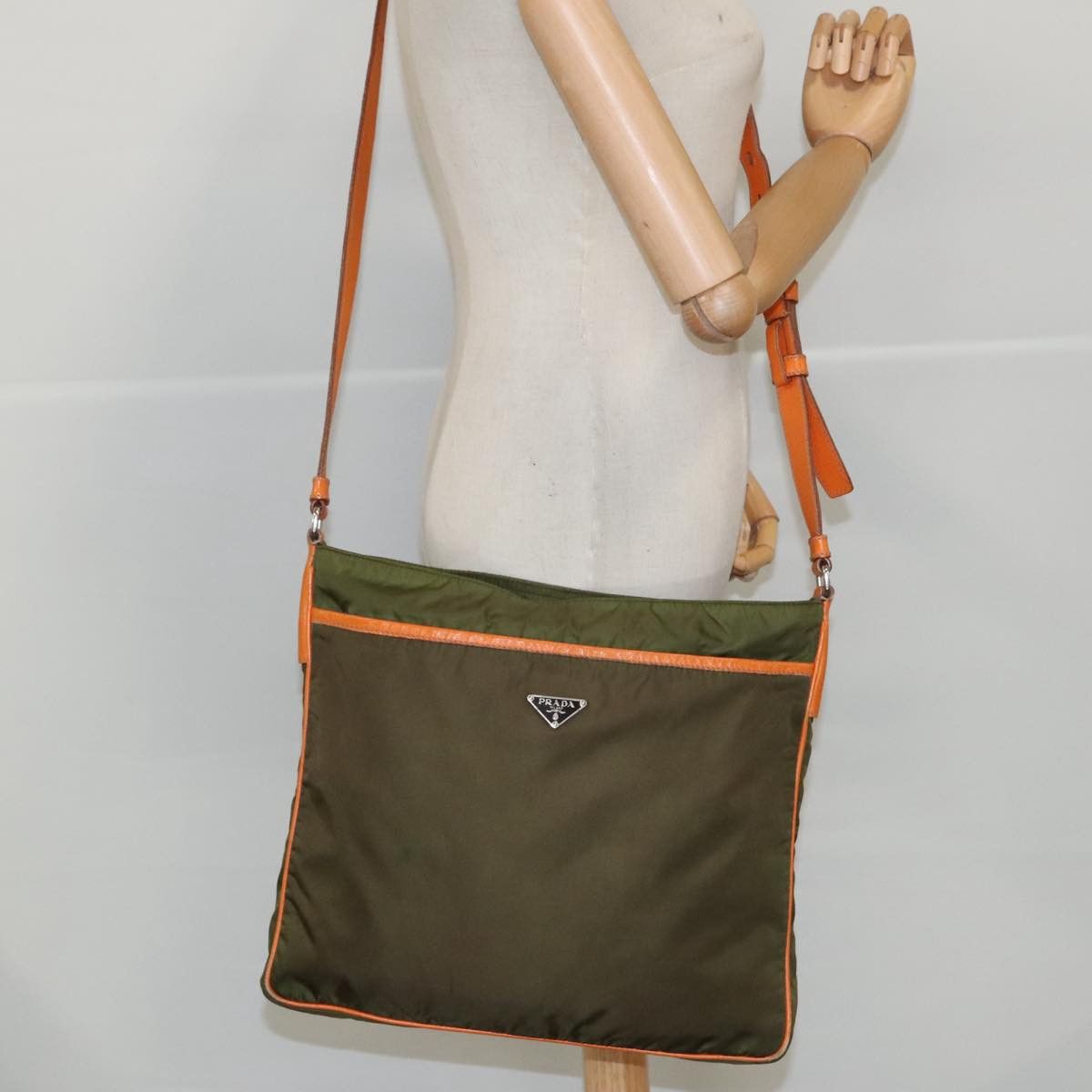 Prada Re-Nylon Khaki Synthetic Shoulder Bag (Pre-Owned) Size ONE SIZE - 14 Thumbnail