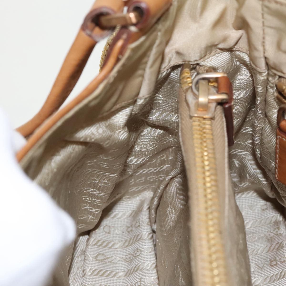 Prada Beige Synthetic Handbag (Pre-Owned) Size ONE SIZE - 20 Thumbnail