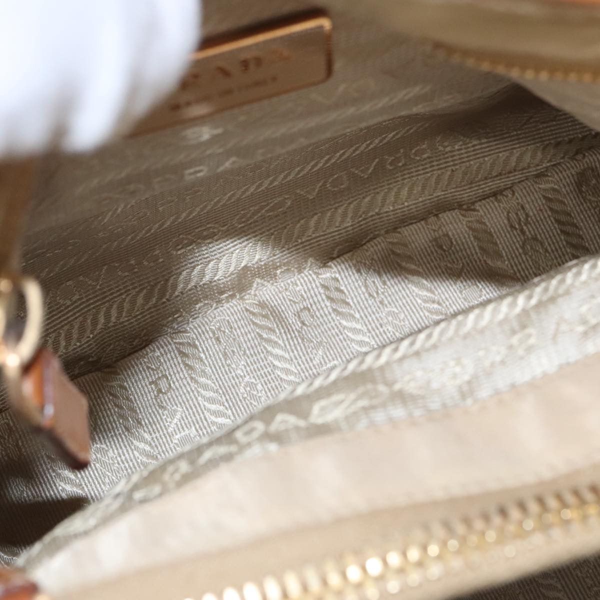 Prada Beige Synthetic Handbag (Pre-Owned) Size ONE SIZE - 16 Thumbnail