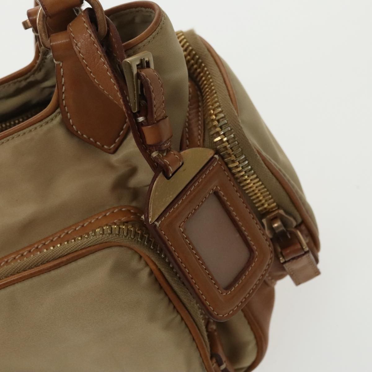 Prada Beige Synthetic Handbag (Pre-Owned) Size ONE SIZE - 14 Thumbnail