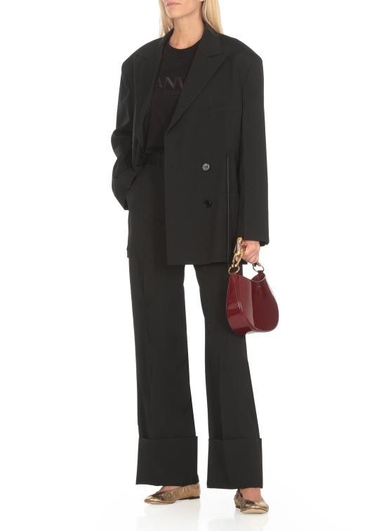 Lanvin LANVIN Women Straight Pants RWTR0510 5857H2410 Black Size 26" / US 2 / IT 38 - 2 Thumbnail