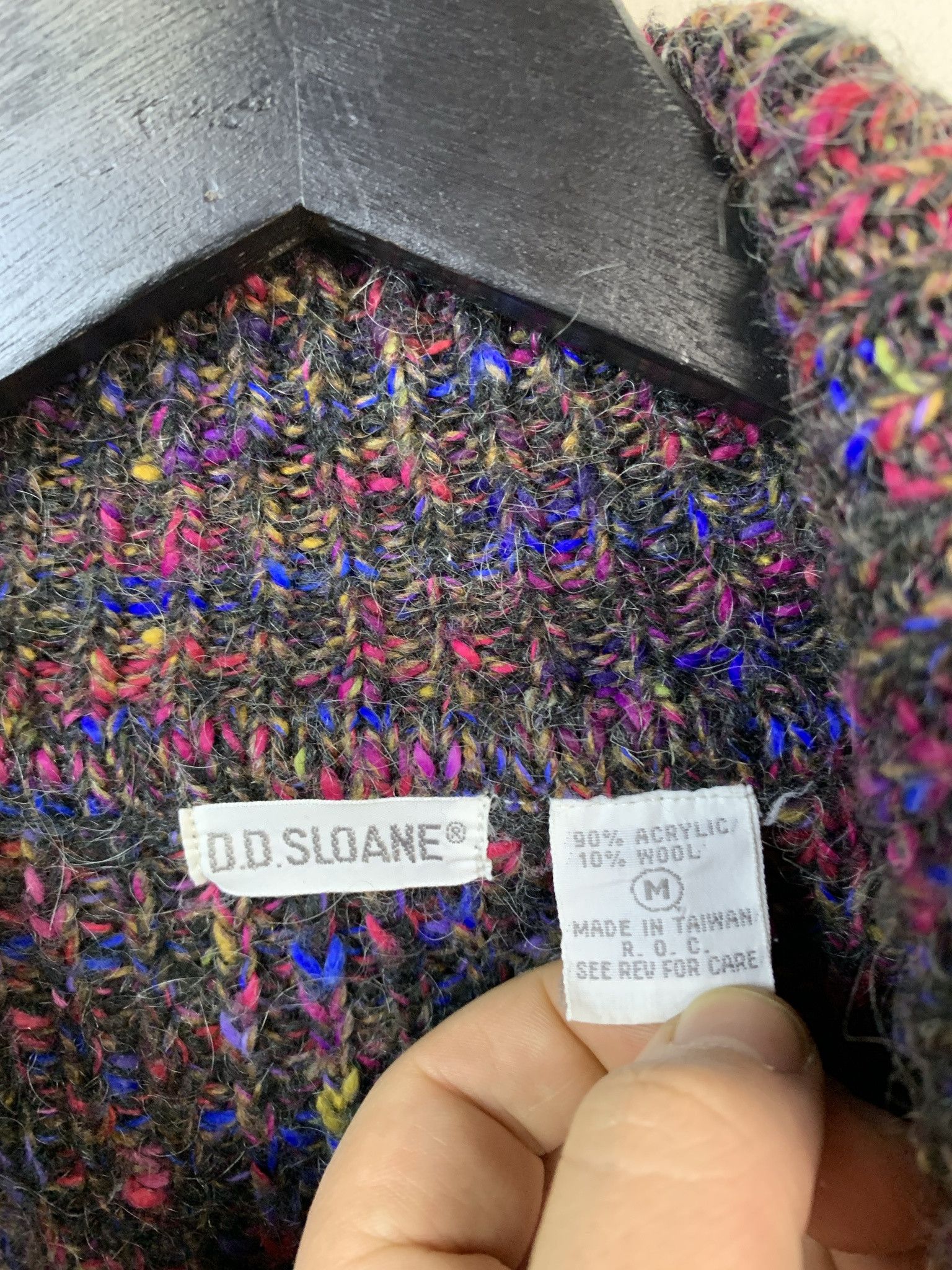 Other Vintage Sweater 1990s Knit Rainbow Mohair Button neck Knit Sweater Size M Size US M / EU 48-50 / 2 - 2 Thumbnail