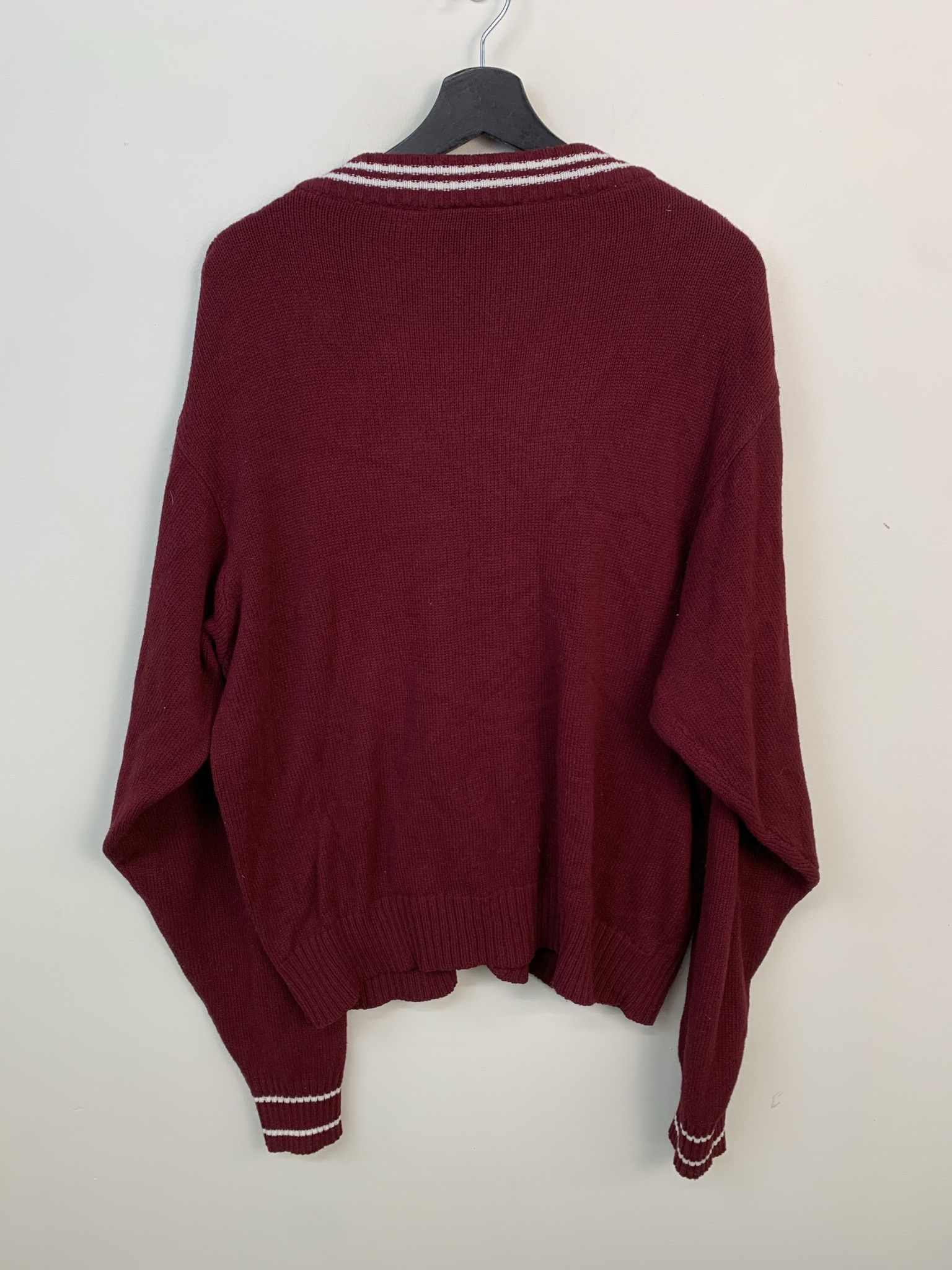 Other Vintage Sweater 1990s Knit Maroon Blair Cableknit Cardigan Size XL Size US XL / EU 56 / 4 - 3 Thumbnail