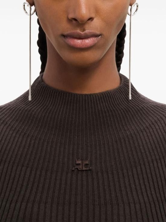 Courreges COURREGES Women Bodysuit Tops 324MBD102 FI00491093 Brown Size XS / US 0-2 / IT 36-38 - 3 Thumbnail