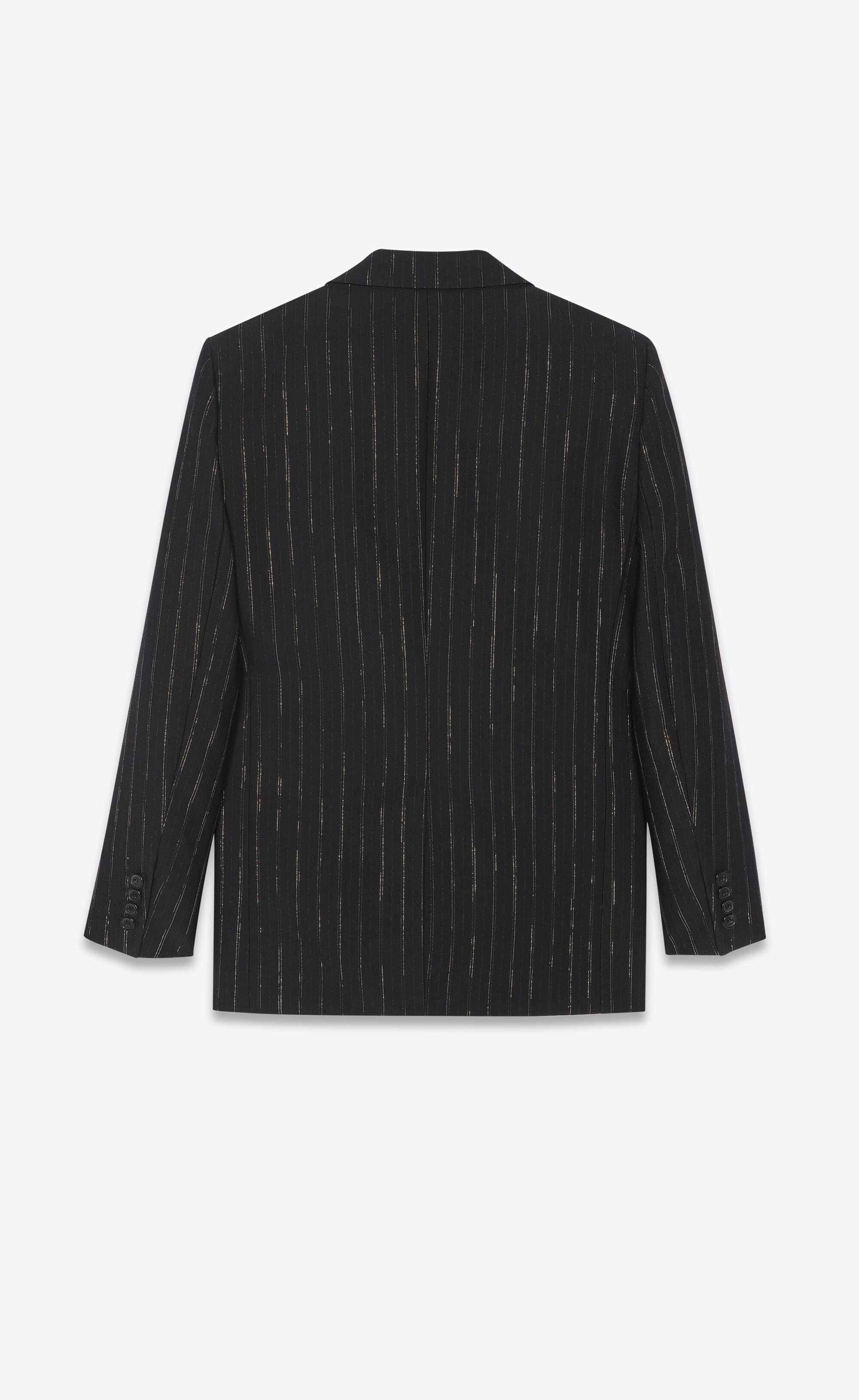 Saint Laurent Paris fitted single-breasted jacket in pinstripe wool Size US S / EU 44-46 / 1 - 2 Thumbnail