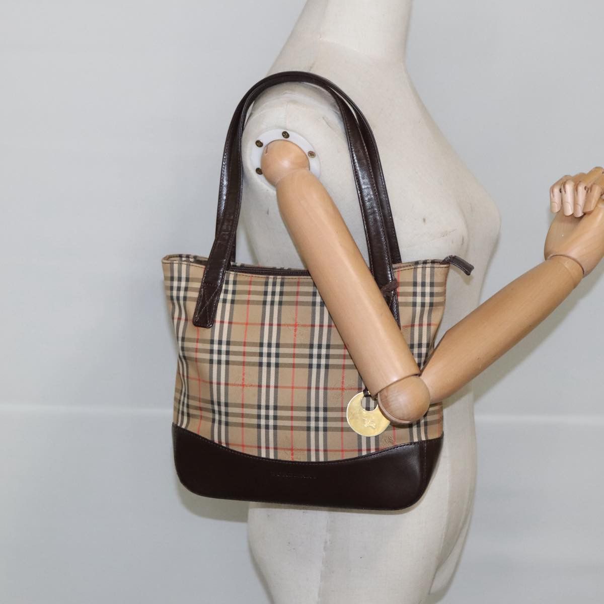 Burberry Nova Check Beige Canvas Tote Bag (Pre-Owned) Size ONE SIZE - 15 Thumbnail