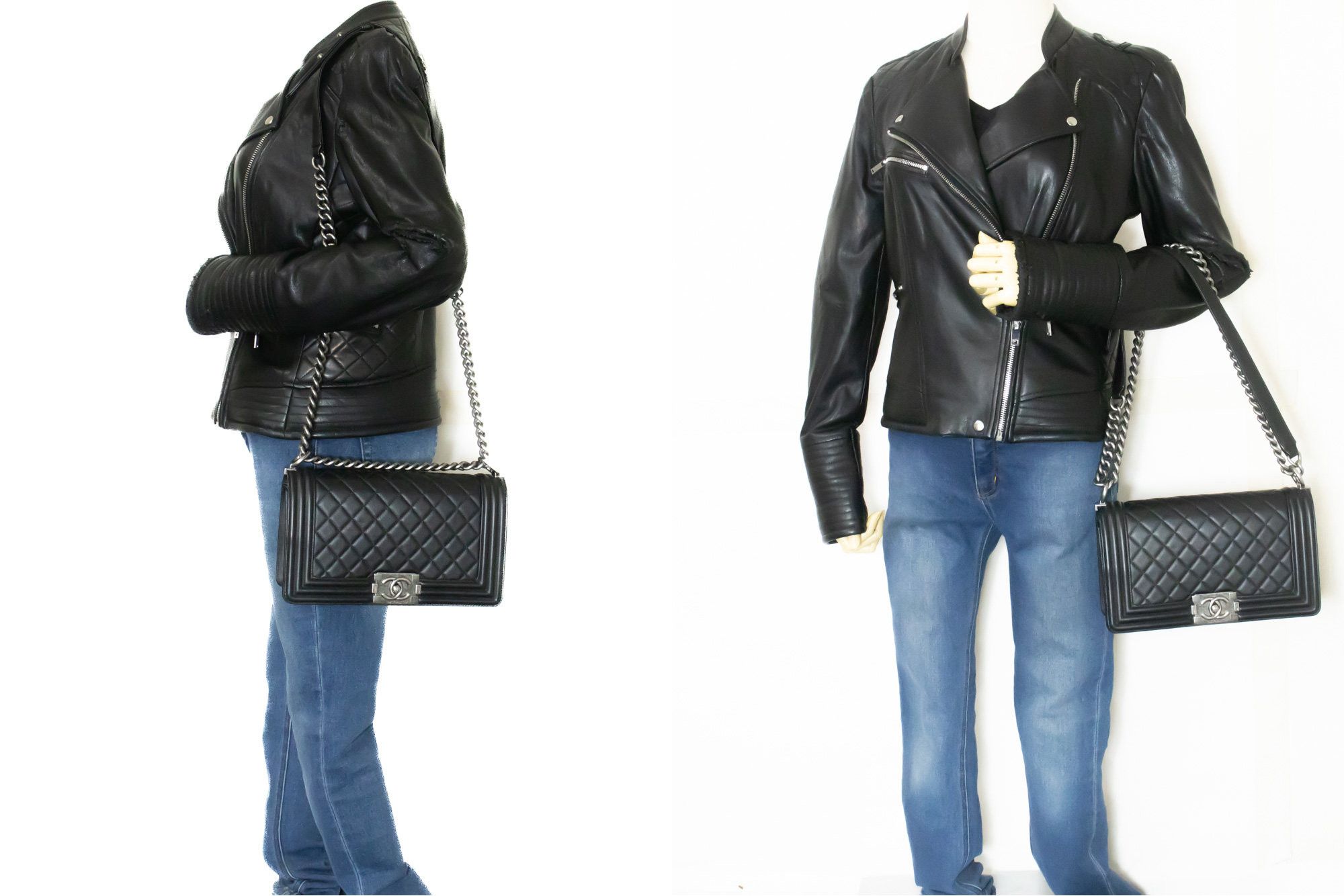 Chanel Boy Black Leather Shoulder Bag (Pre-Owned) Size ONE SIZE - 10 Thumbnail