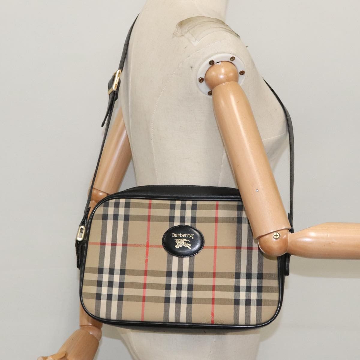 Burberry Nova Check Beige Canvas Shoulder Bag (Pre-Owned) Size ONE SIZE - 15 Thumbnail