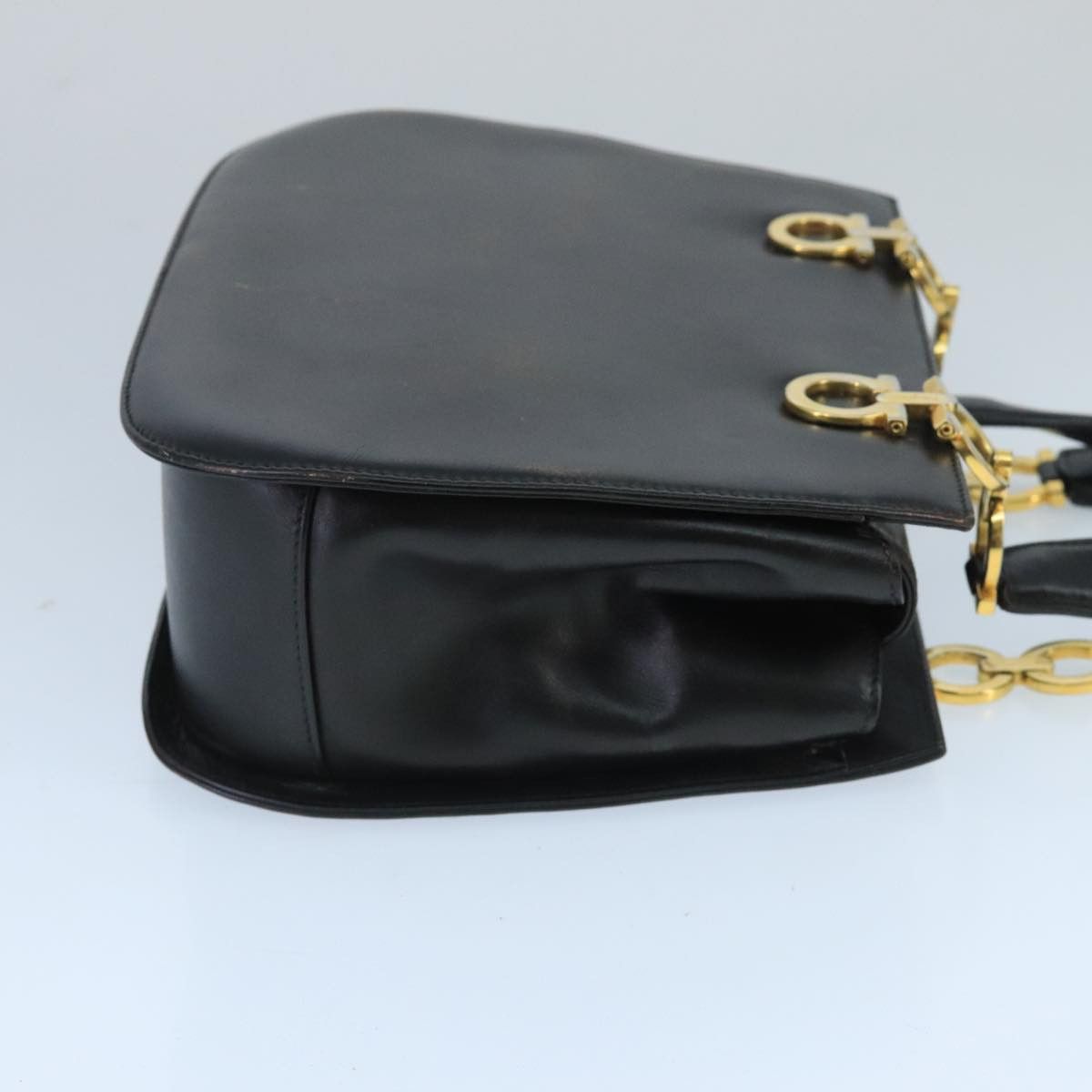 Salvatore Ferragamo Gancini Black Leather Handbag (Pre-Owned) Size ONE SIZE - 3 Thumbnail