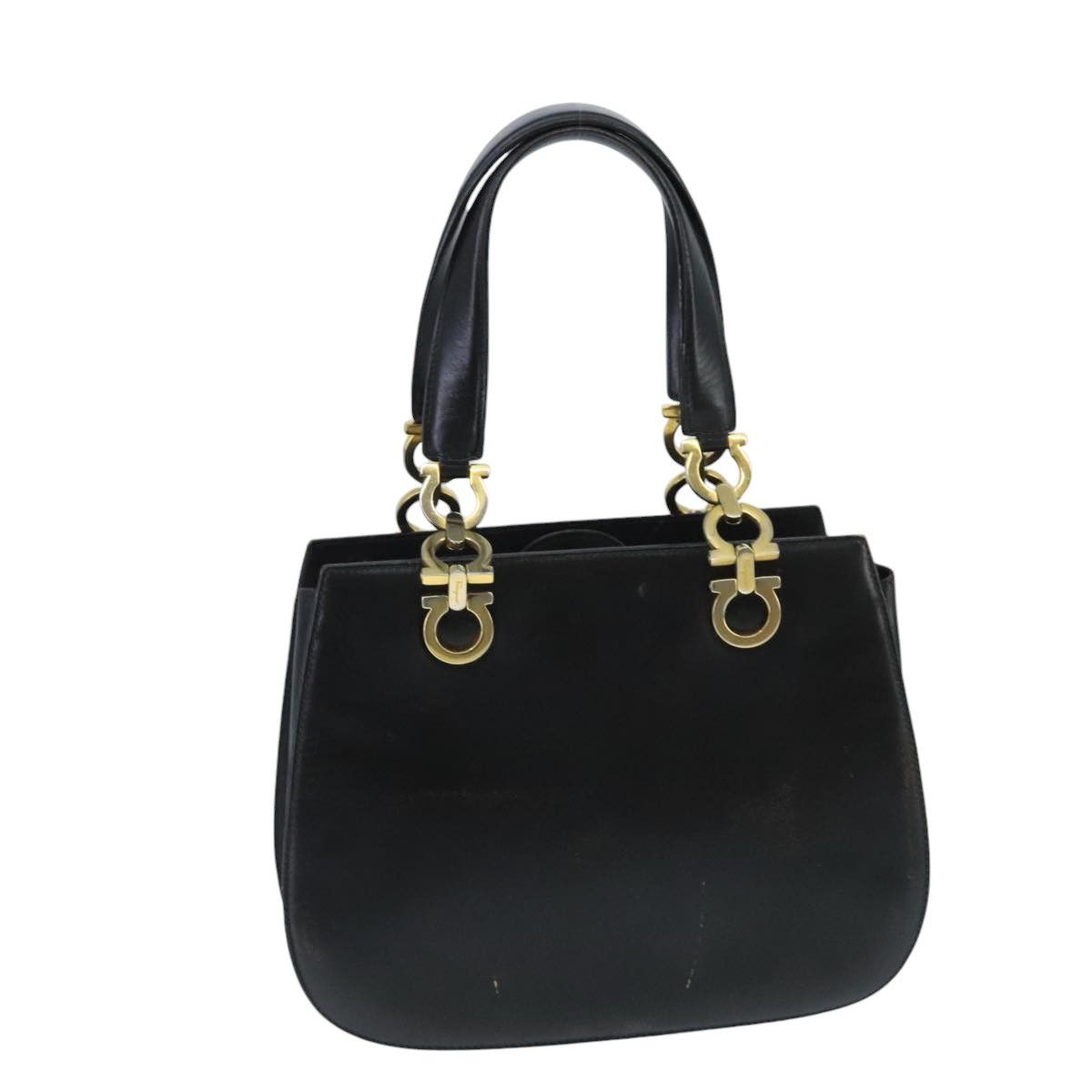 Salvatore Ferragamo Gancini Black Leather Handbag (Pre-Owned) Size ONE SIZE - 18 Thumbnail