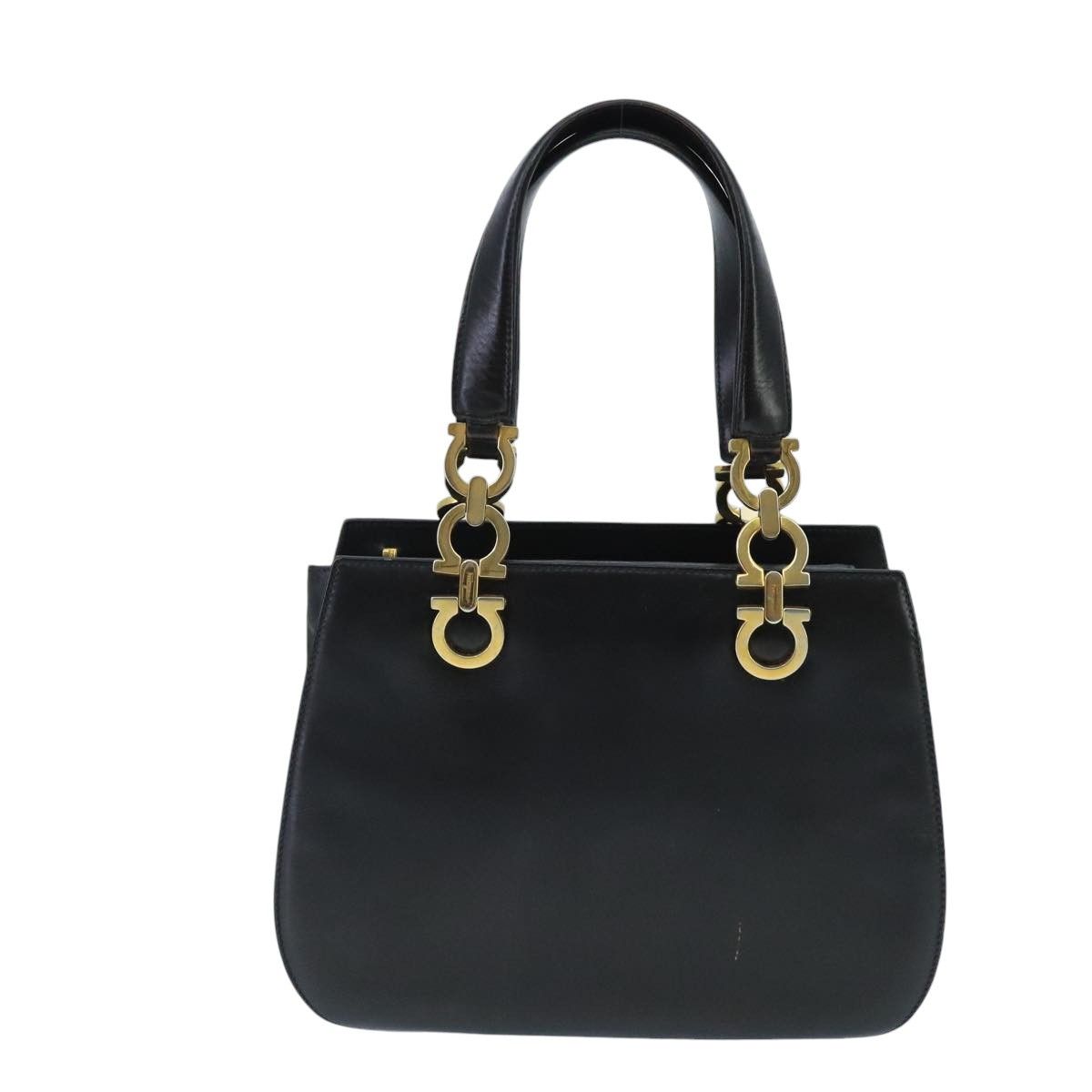 Salvatore Ferragamo Gancini Black Leather Handbag (Pre-Owned) Size ONE SIZE - 2 Thumbnail