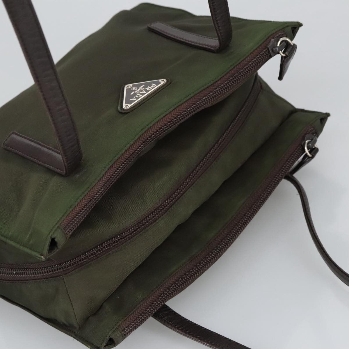 Prada Khaki Synthetic Shoulder Bag (Pre-Owned) Size ONE SIZE - 12 Thumbnail