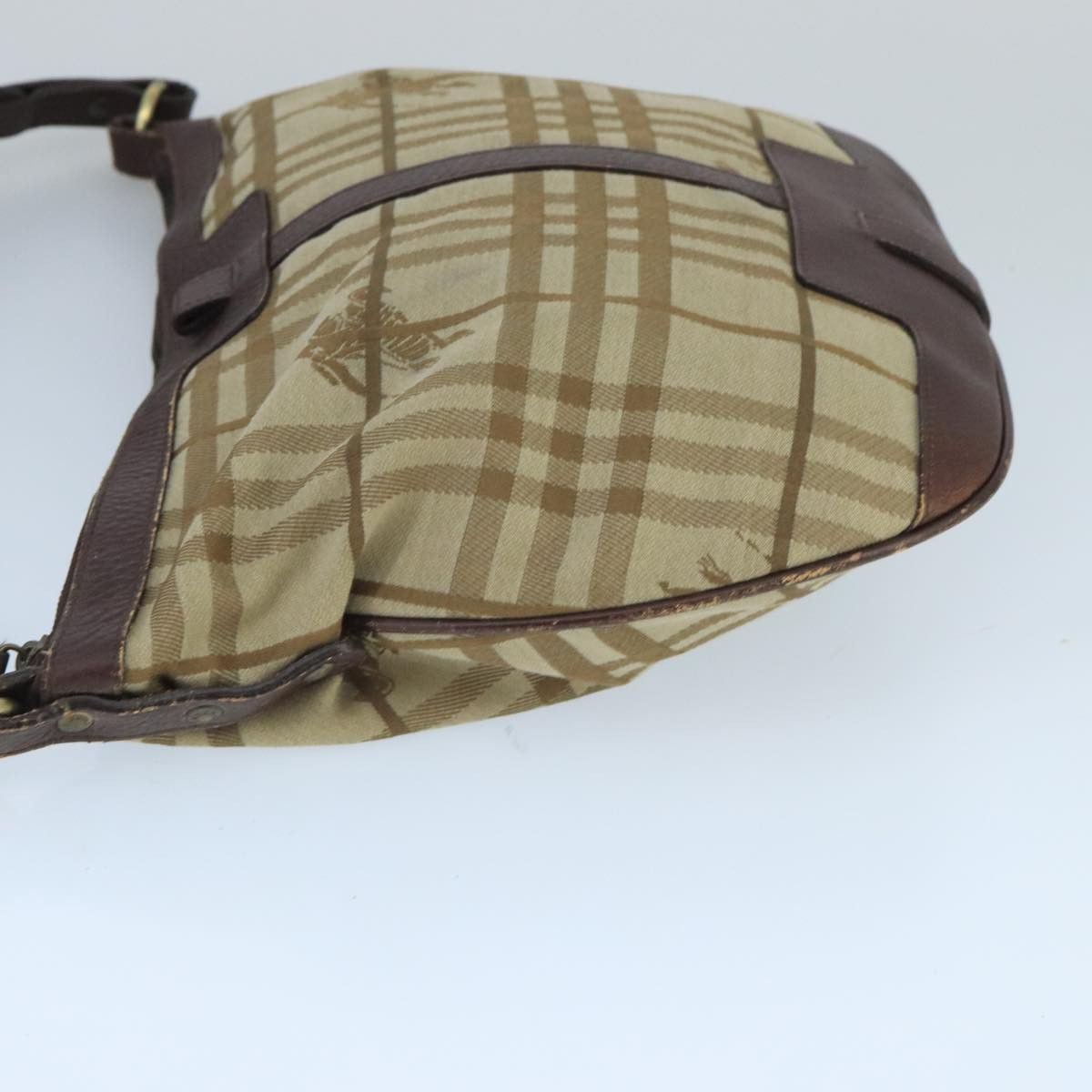 Burberry Nova Check Beige Canvas Shoulder Bag (Pre-Owned) Size ONE SIZE - 4 Thumbnail